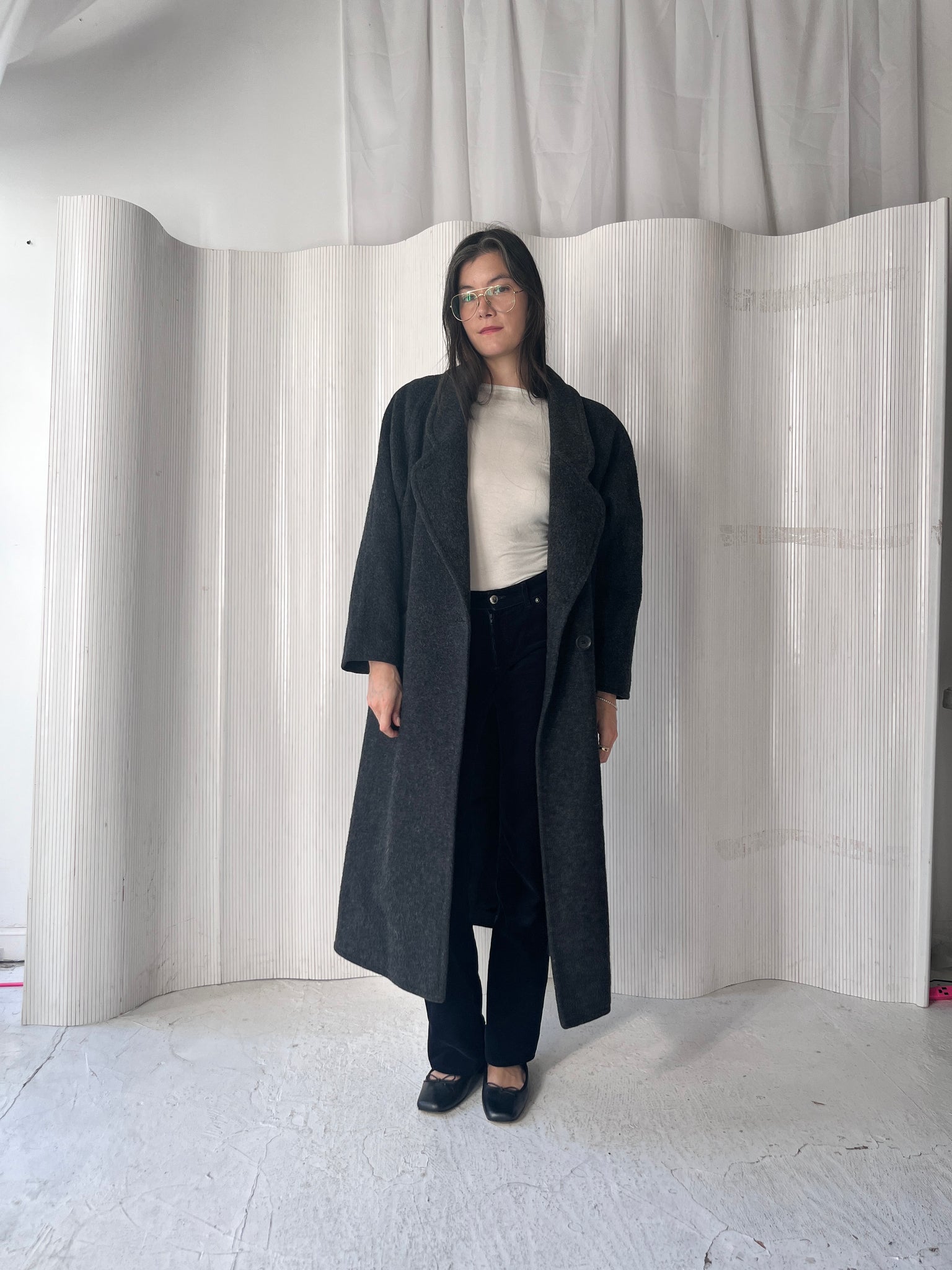 Charcoal Melange Wool Coat