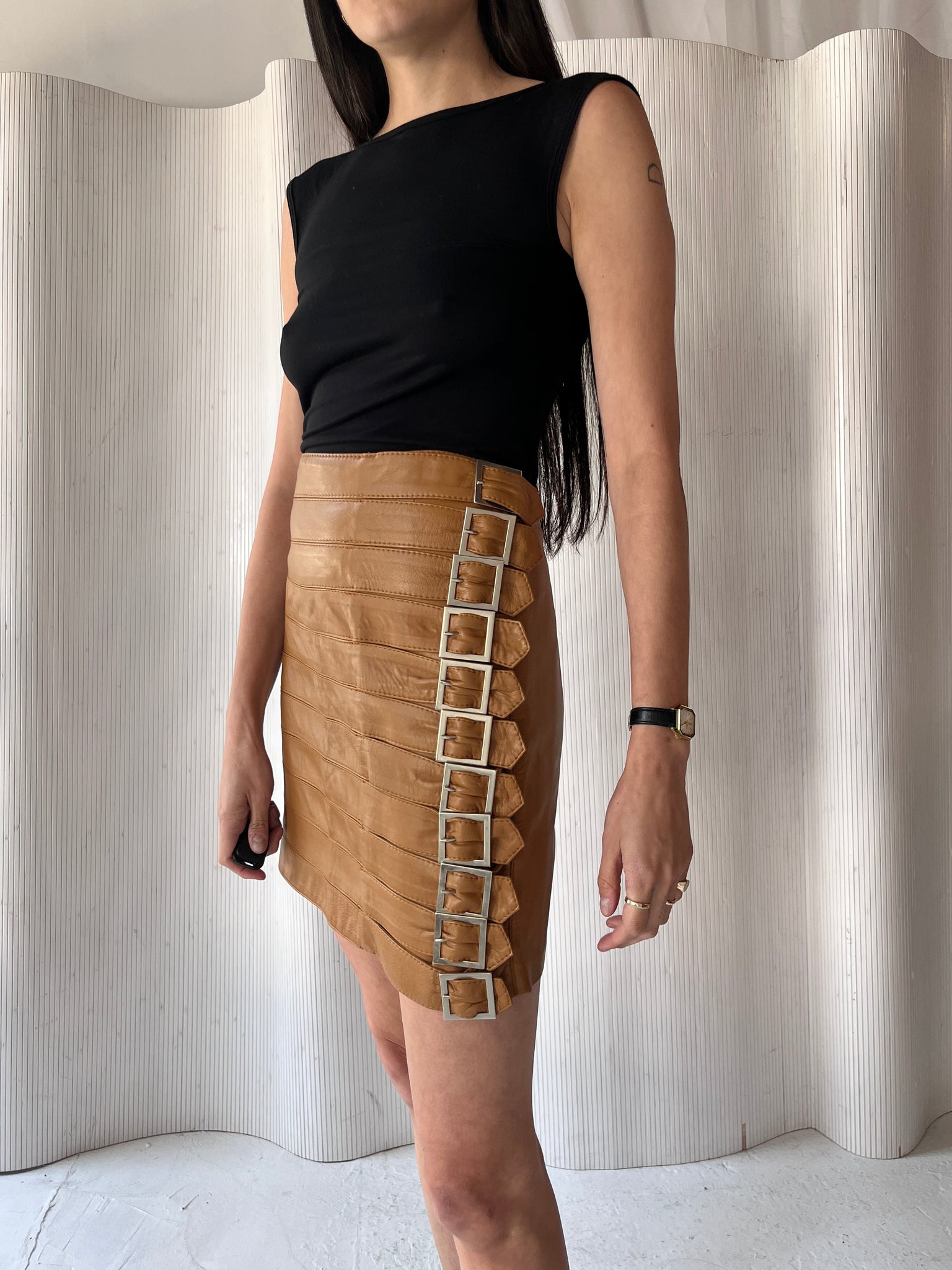 Daniel & Meyer 2000s Leather Skirt