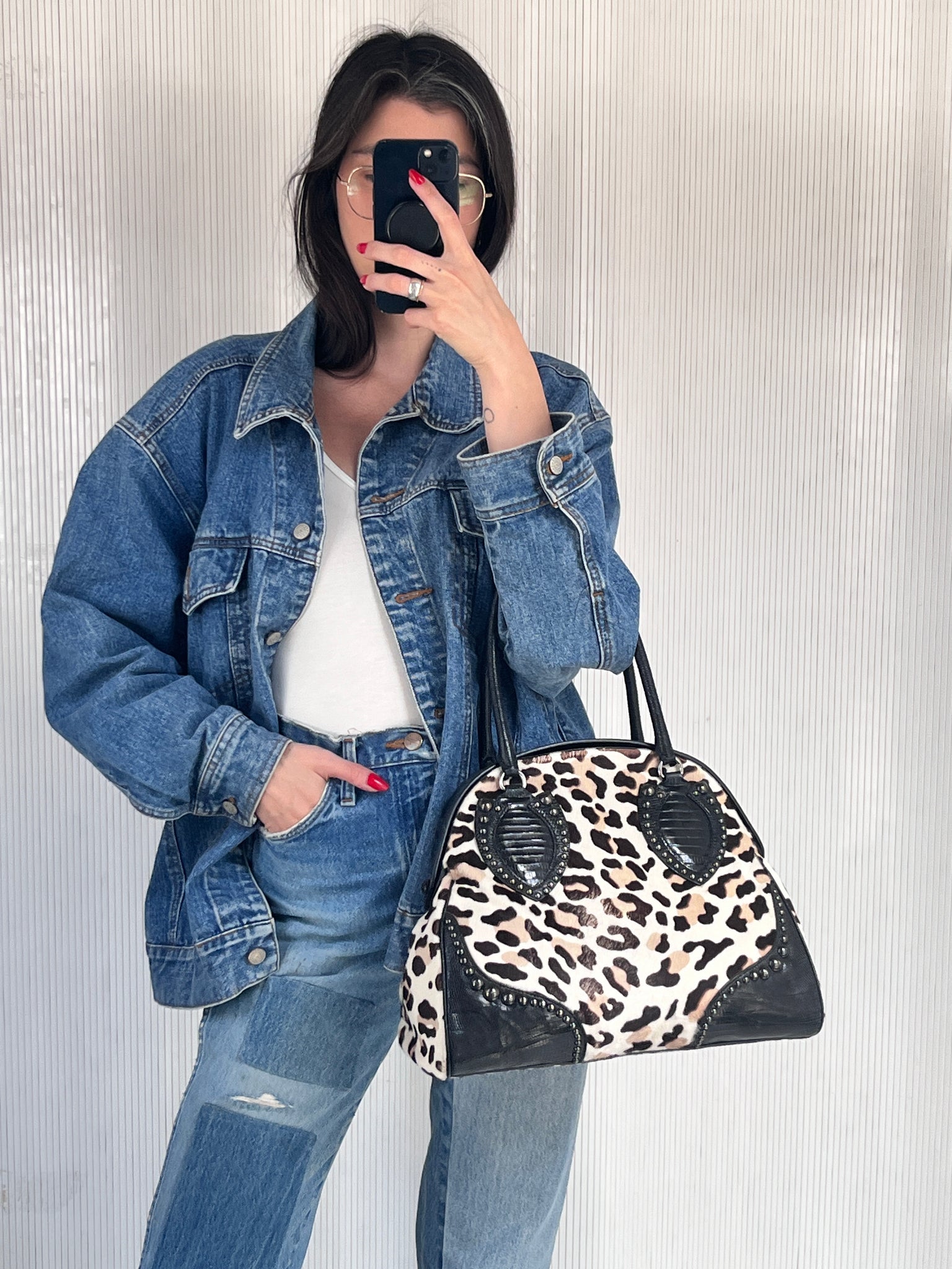 Alaïa Pony Hair leopard bag