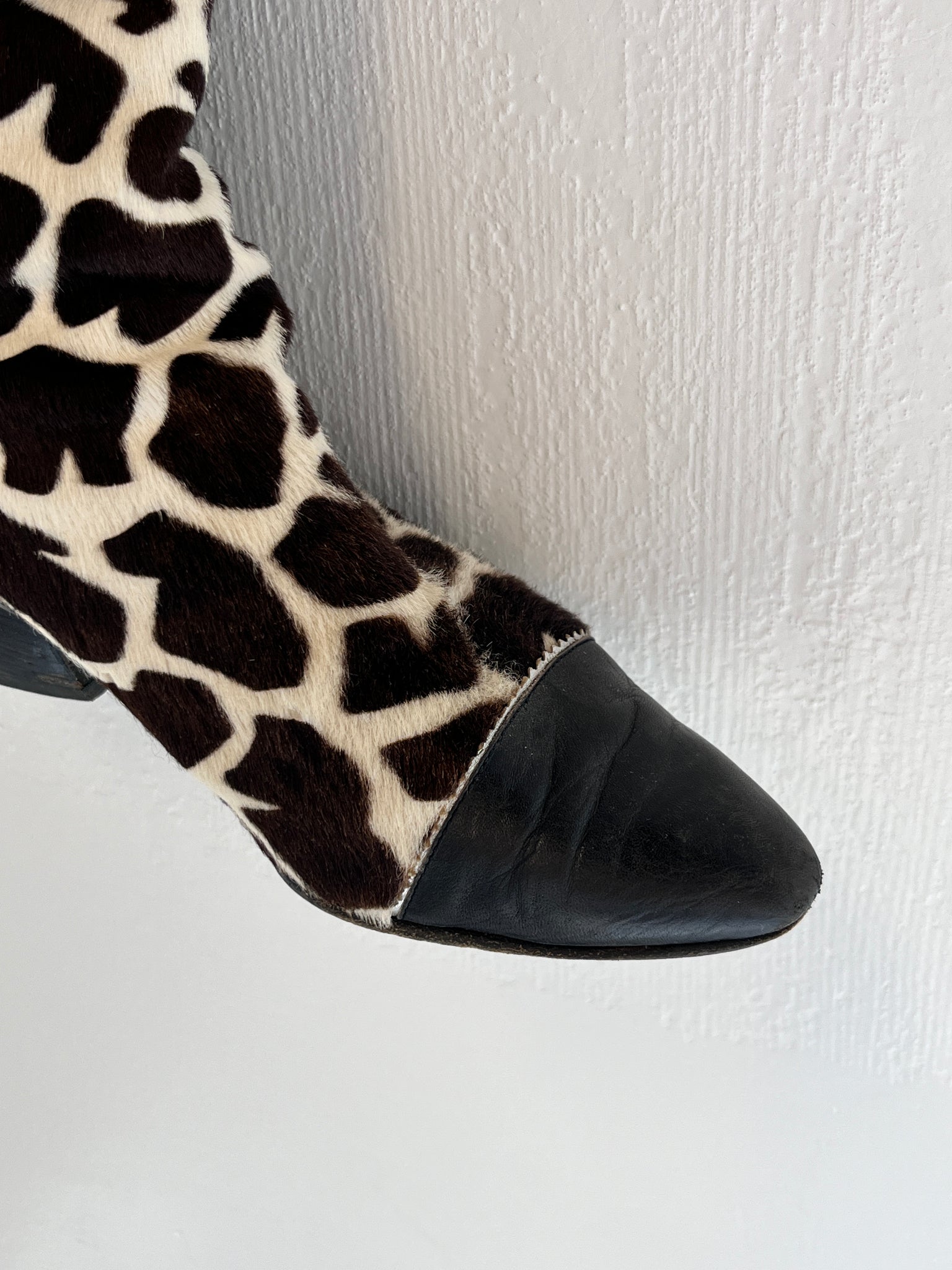 Giraffe Print pony hair boot