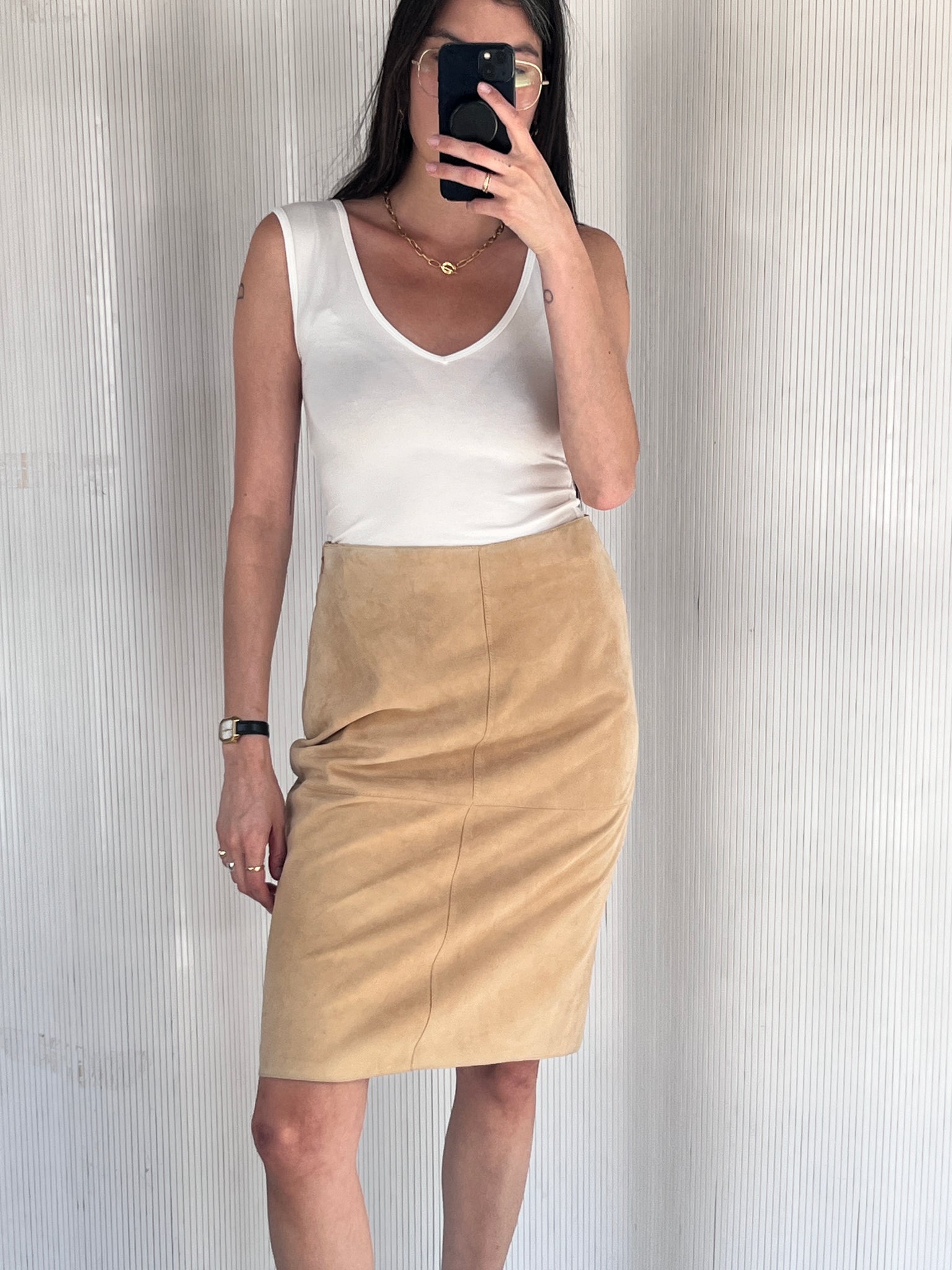 Brooks Brothers Tan Suede Skirt