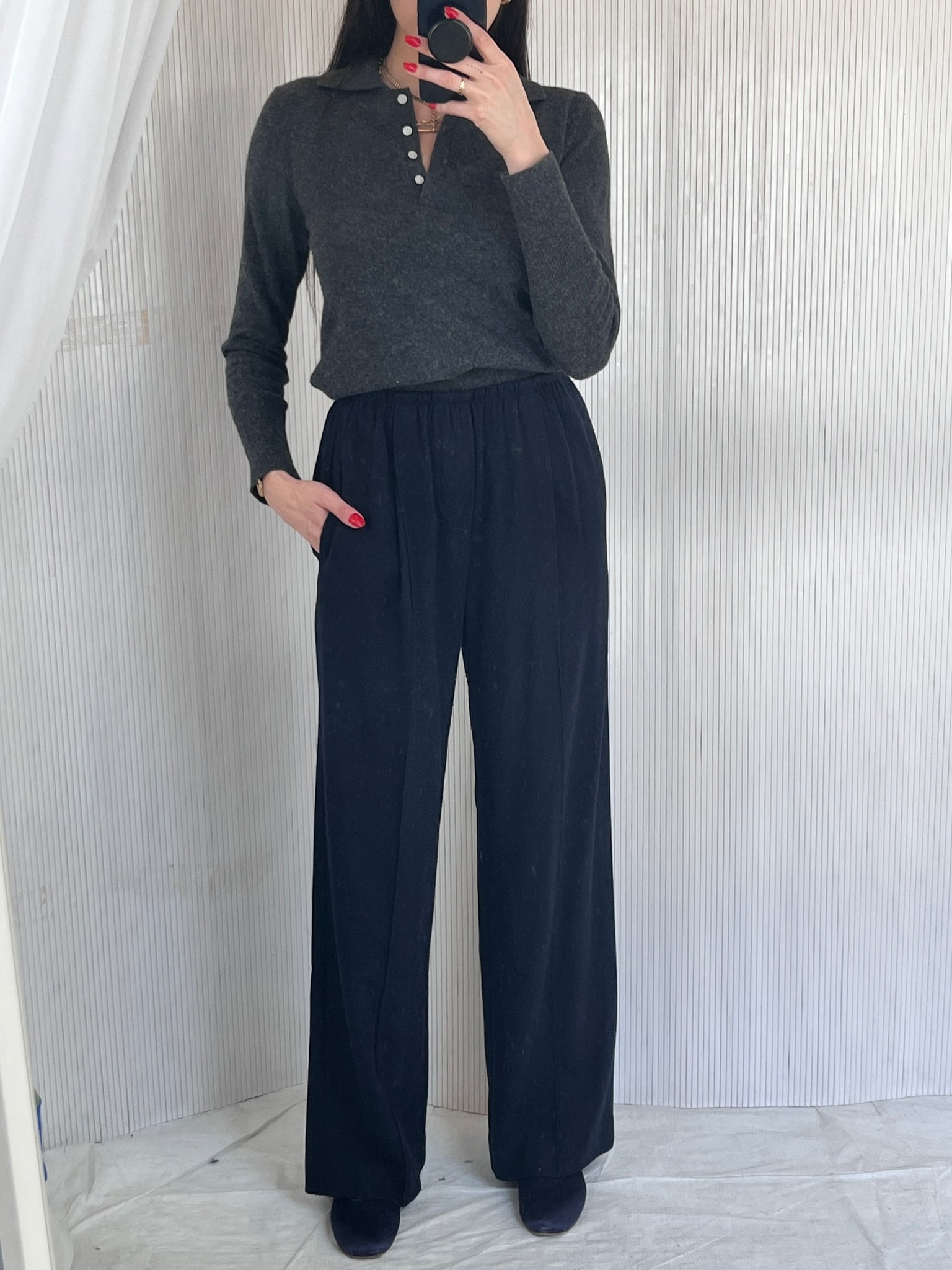 Vince navy wool pant