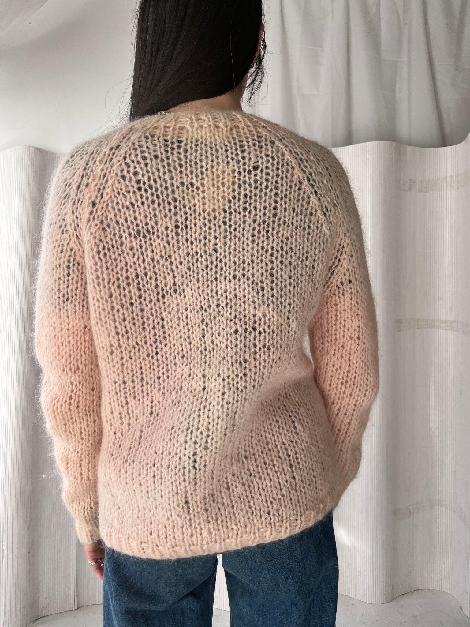 Baby pink mohair cardigan