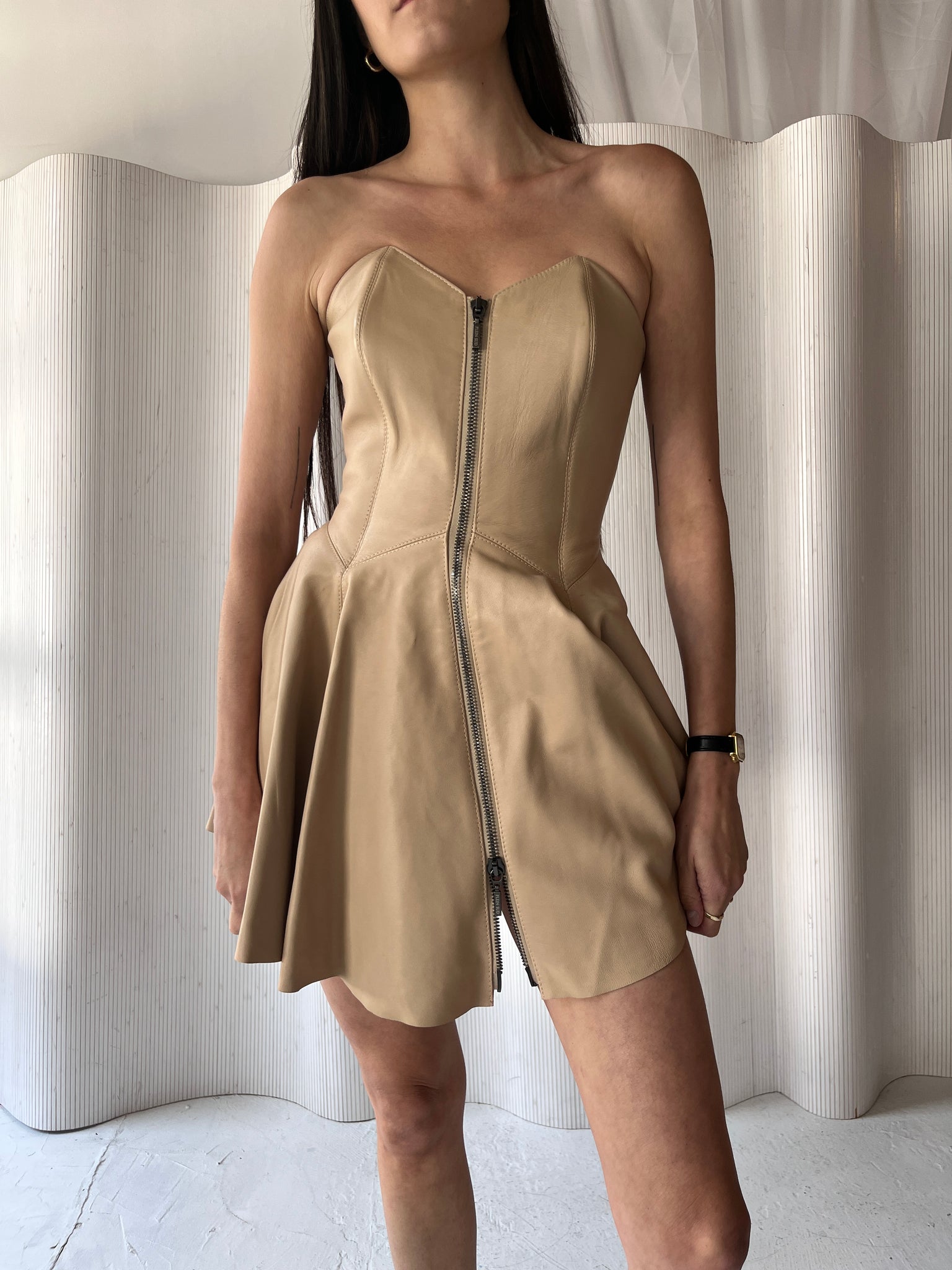 Plein Sud SS2016 Leather Mini Dress