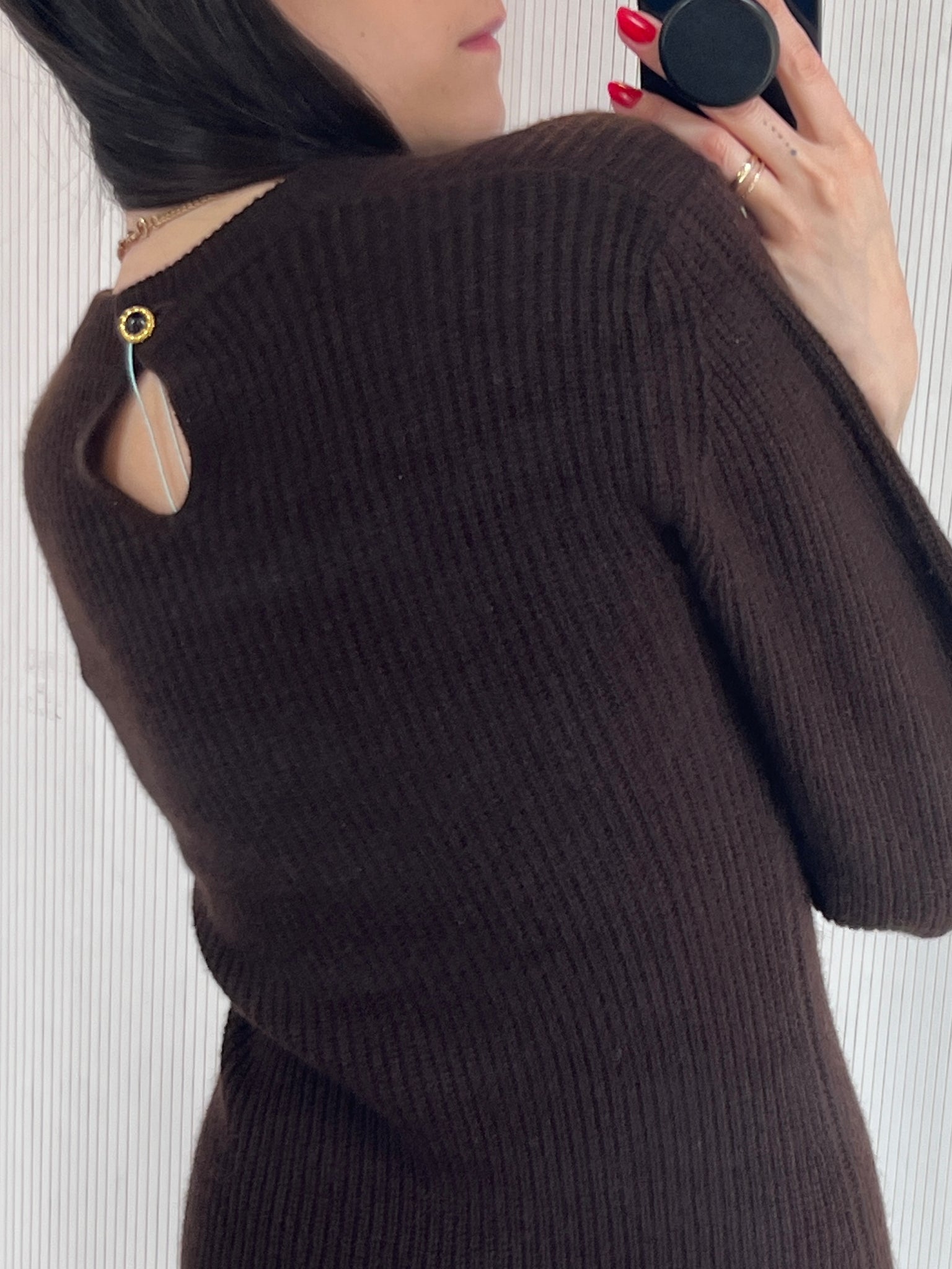 brown cashmere dress