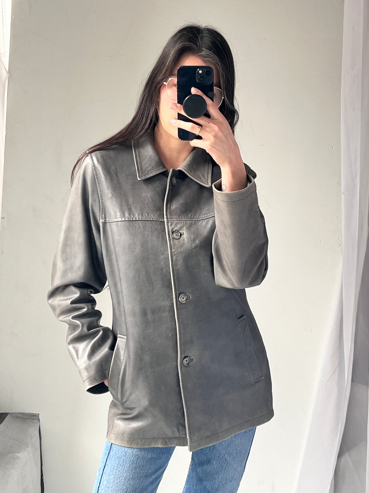 Jack Pot Gray leather jacket