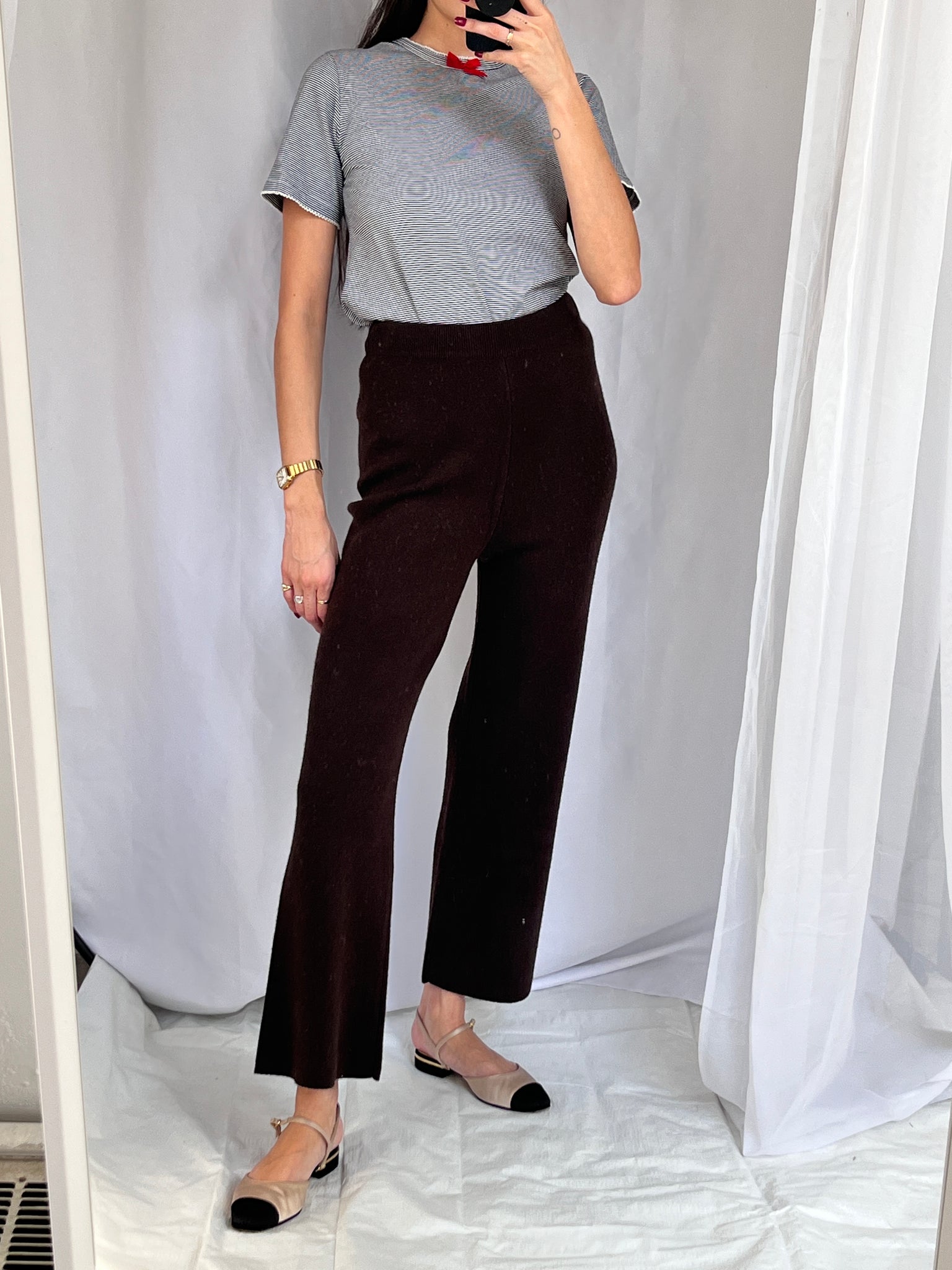 Brown cashmere trouser