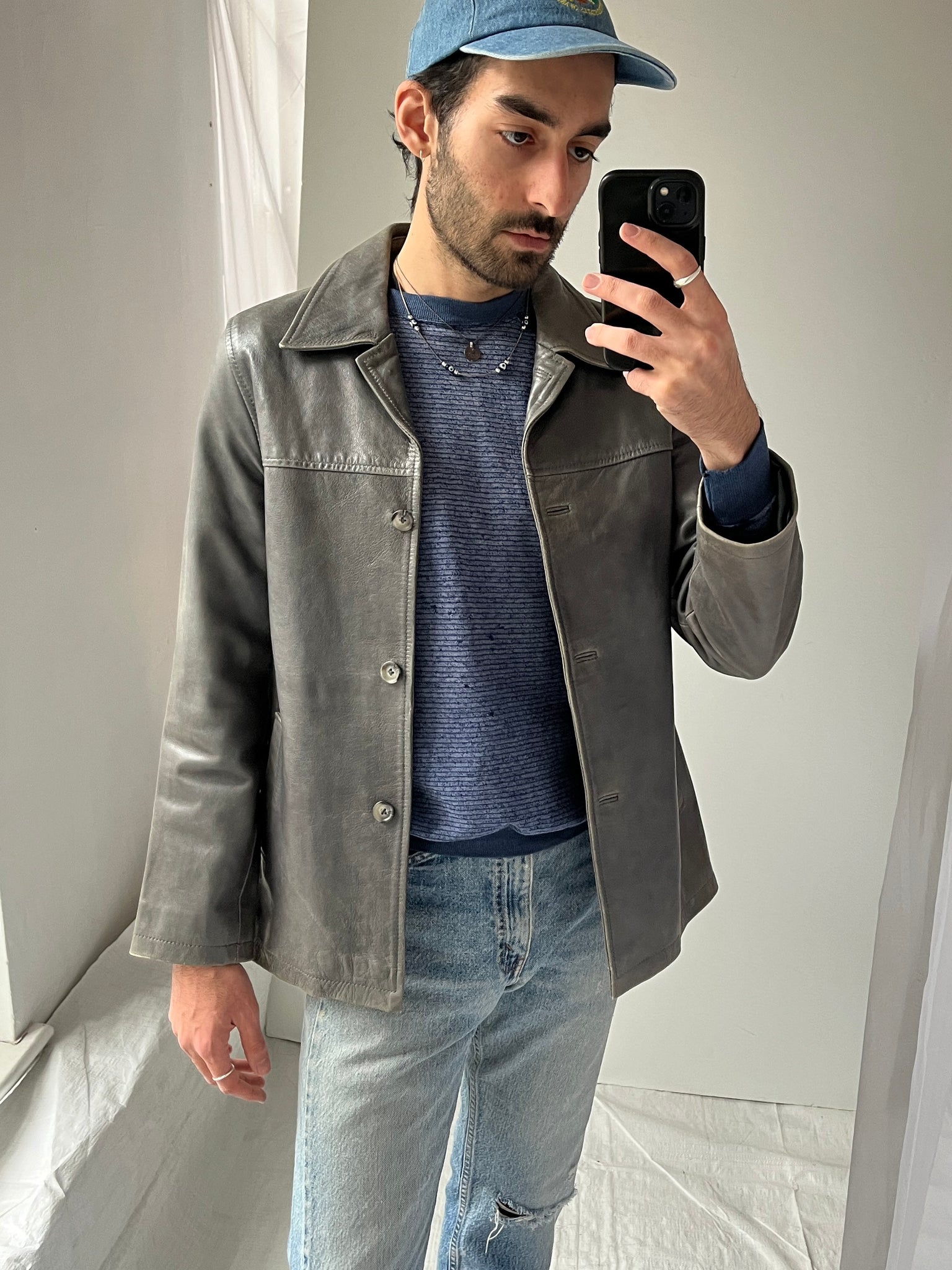 Jack Pot Gray leather jacket