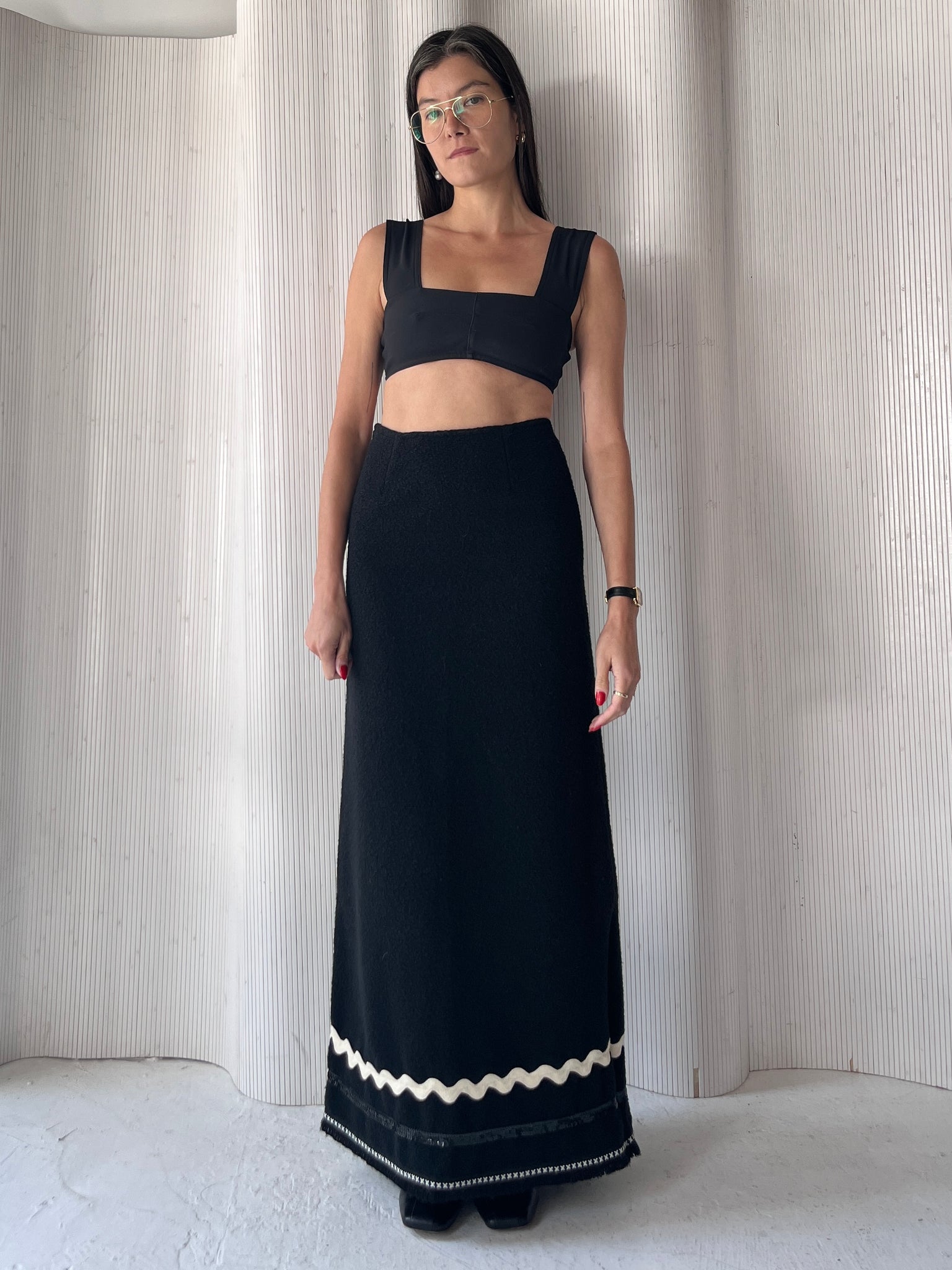 Black Wool Maxi Skirt RTV