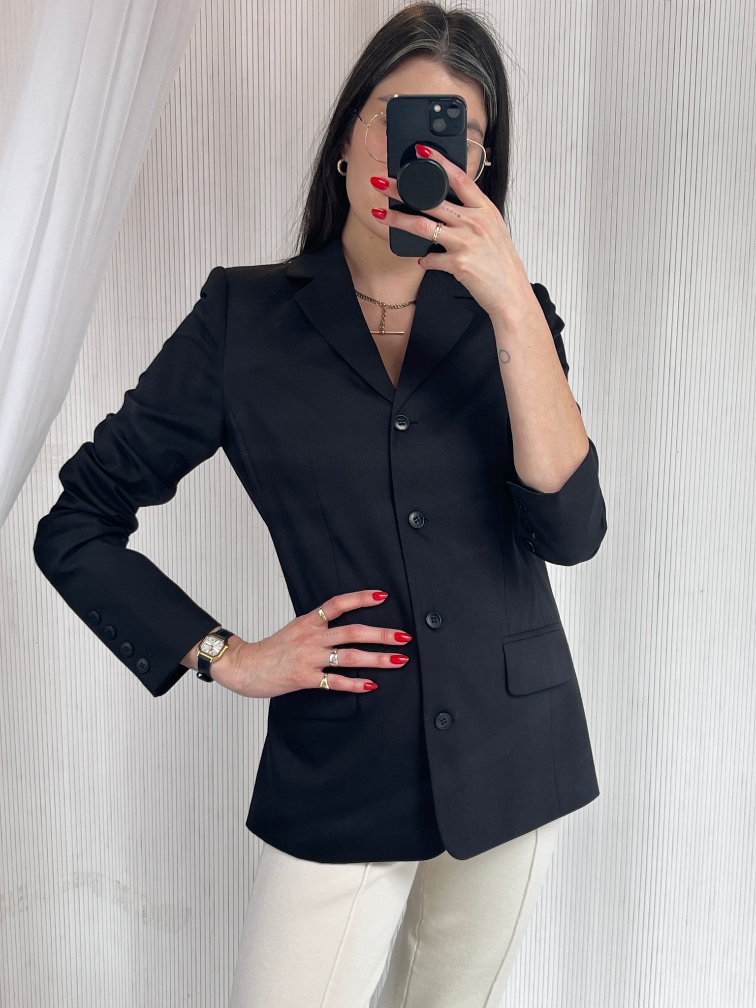 Black single breast blazer