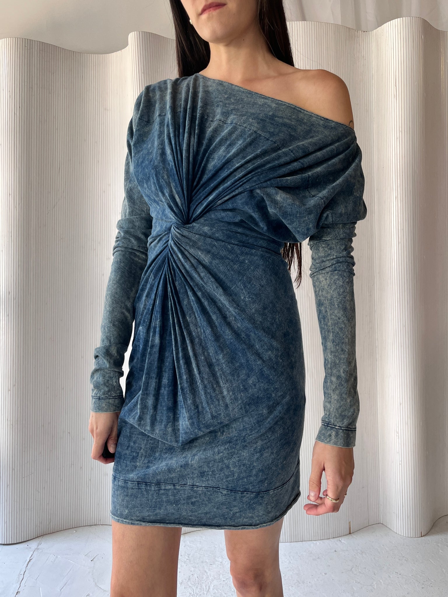 Diesel 2000s Blue Scrunched Dress