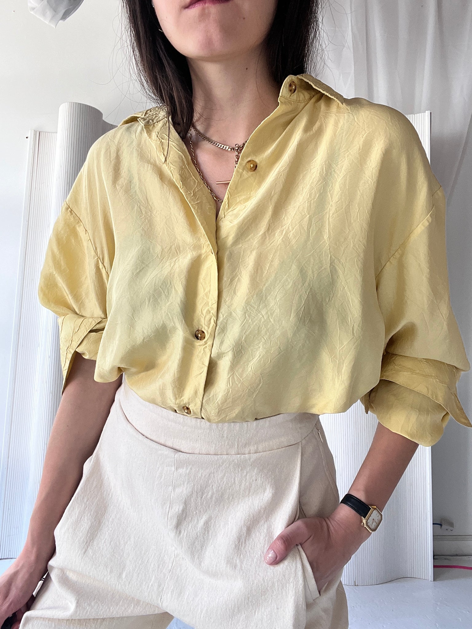 Crinkly Yellow Shirt