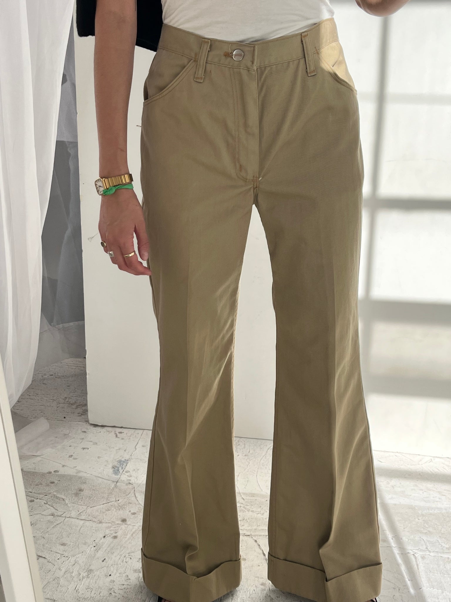 Vintage Maverick Khaki Bell Bottoms