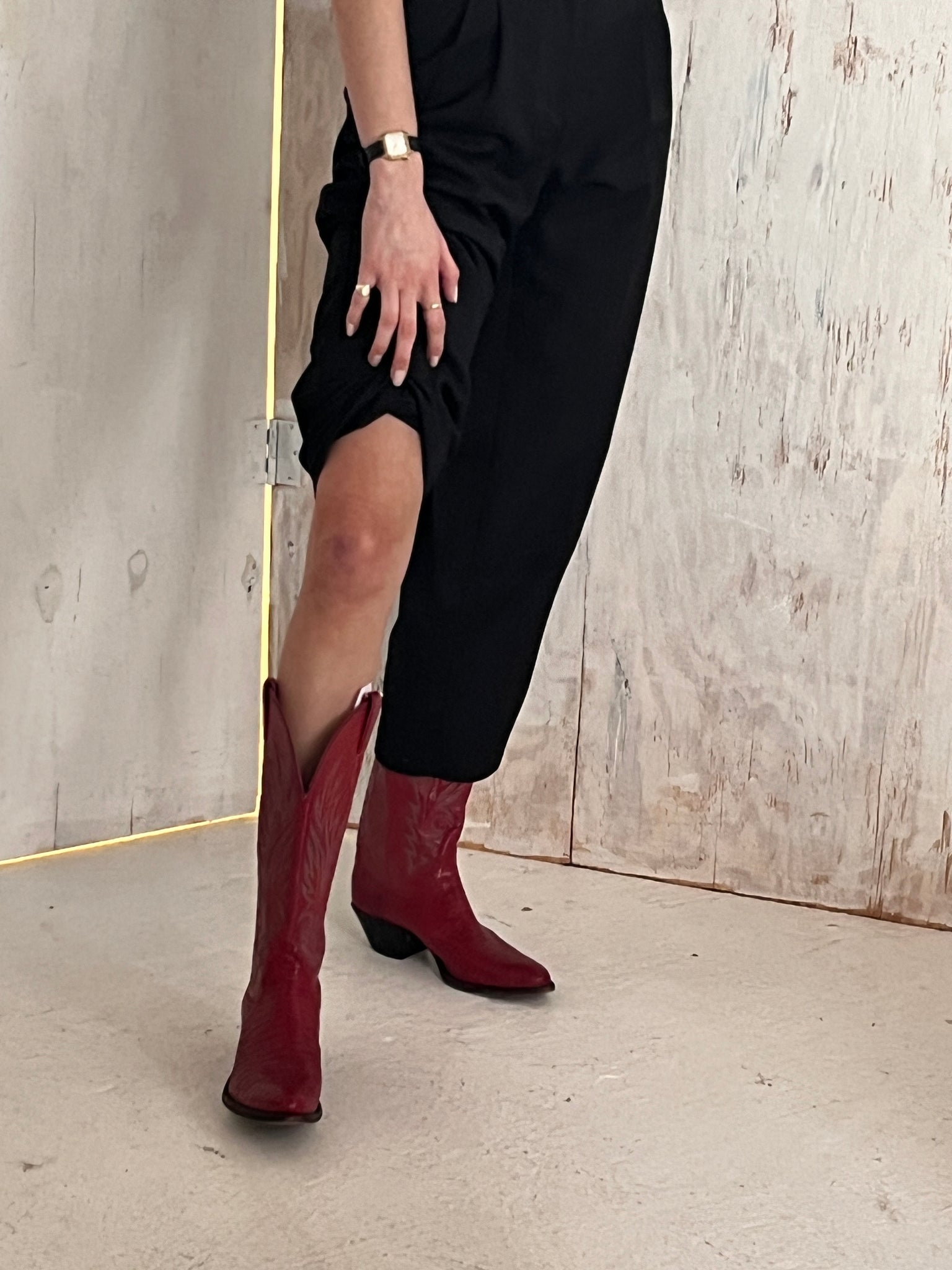 Red Leather Cowboy Boots