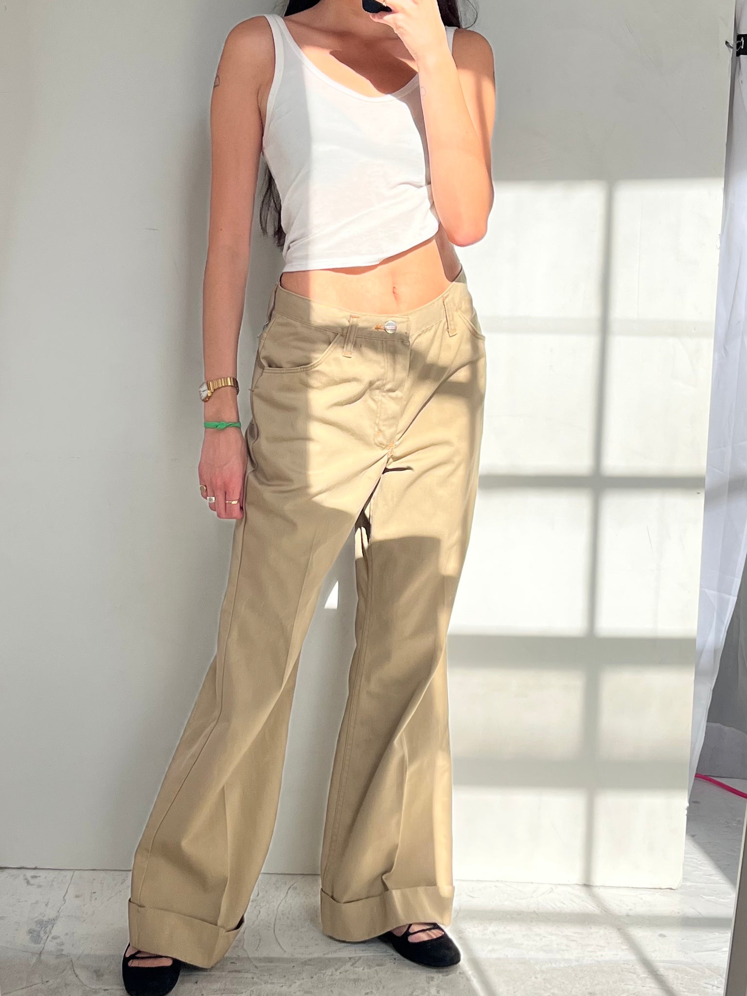 Vintage Maverick Khaki Bell Bottoms