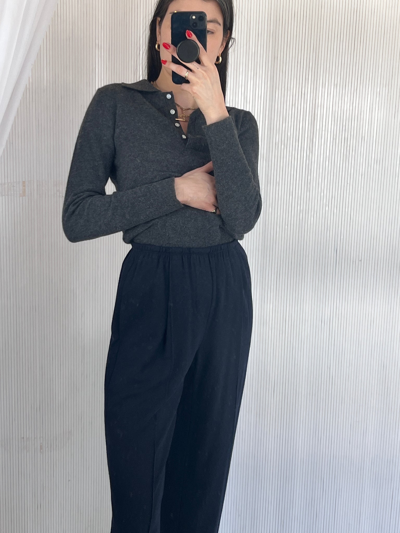 Vince navy wool pant