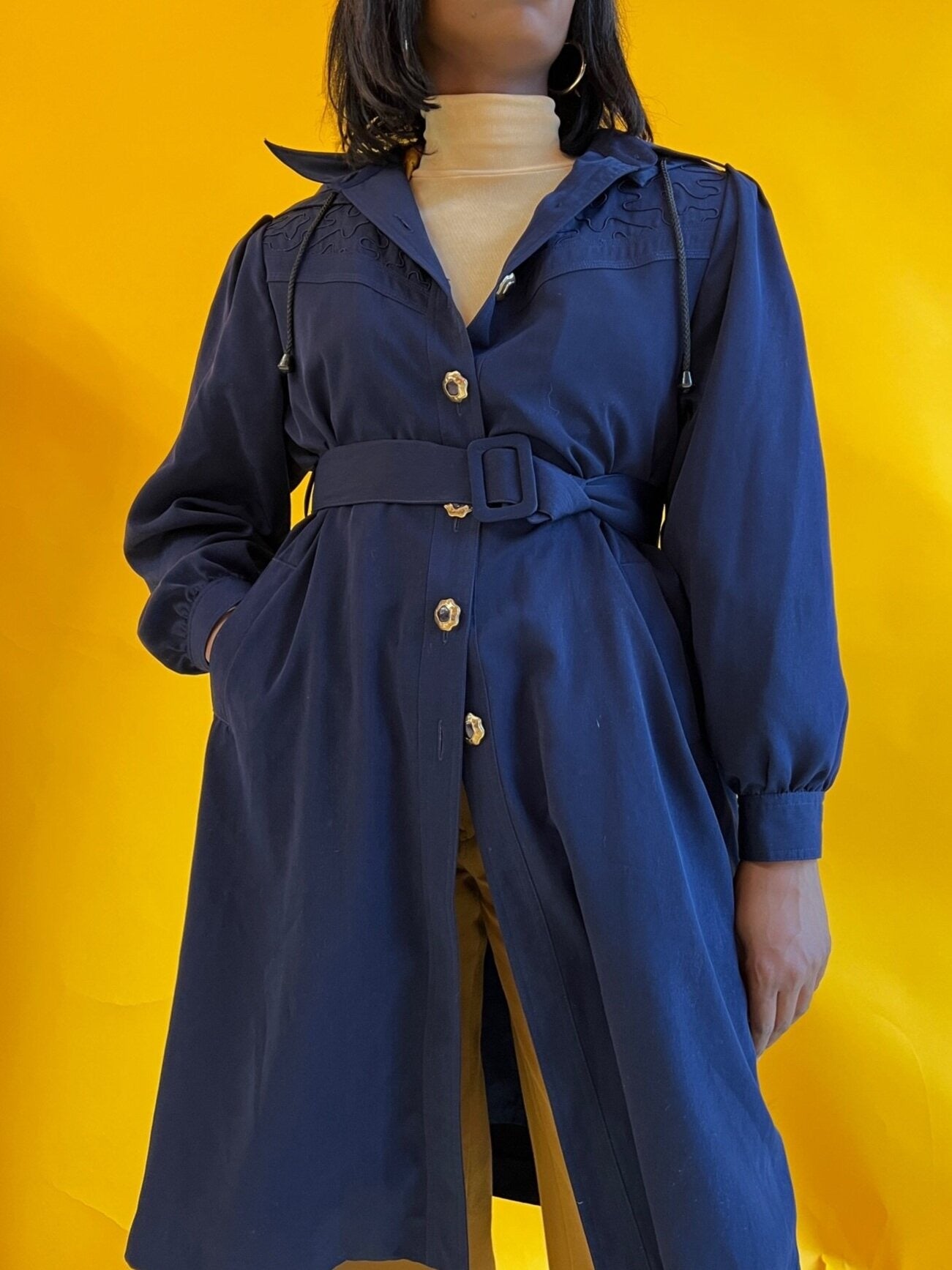 Rare Sherpa-lined Navy Trench