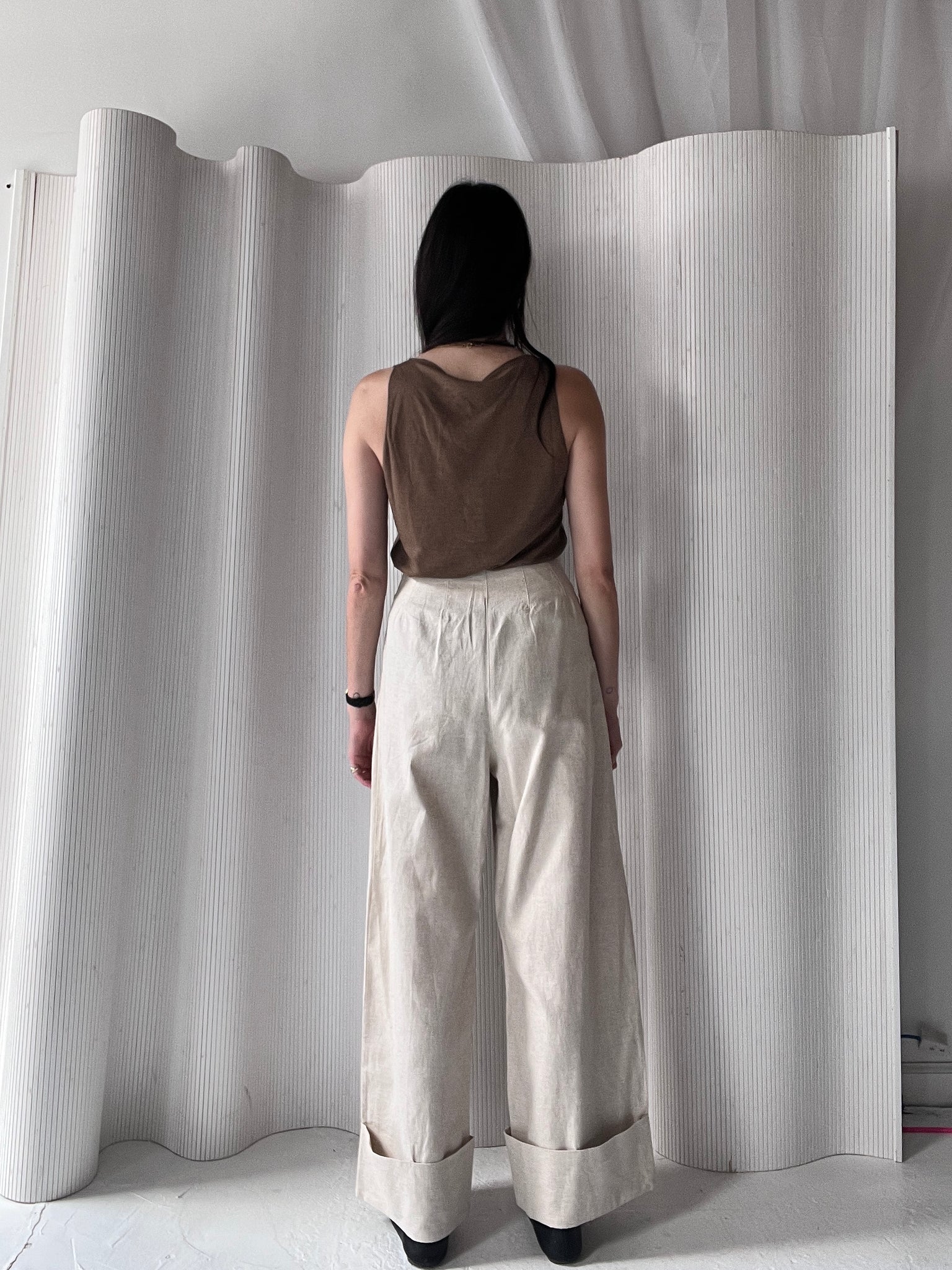 Oatmeal linen pant