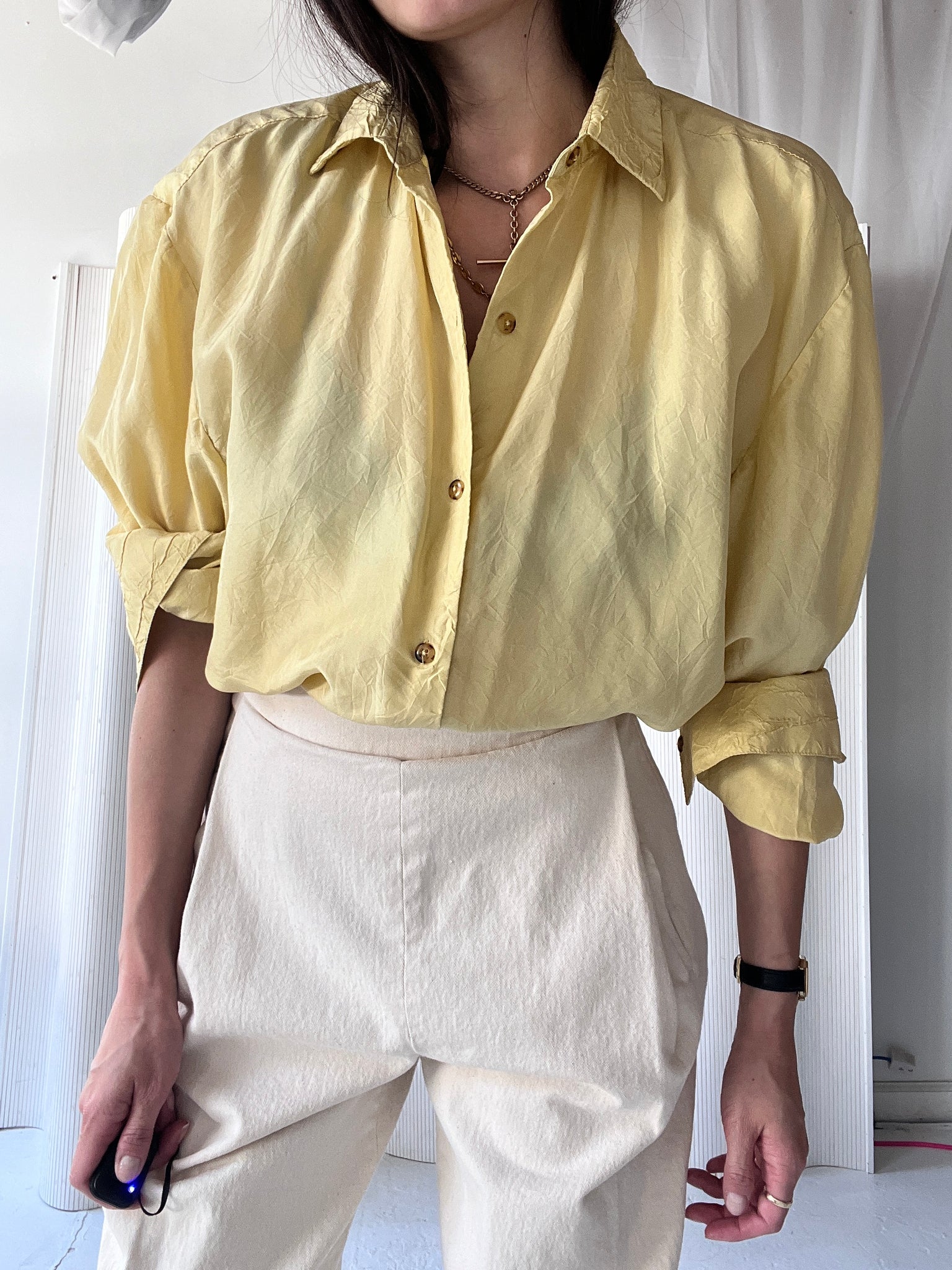 Crinkly Yellow Shirt