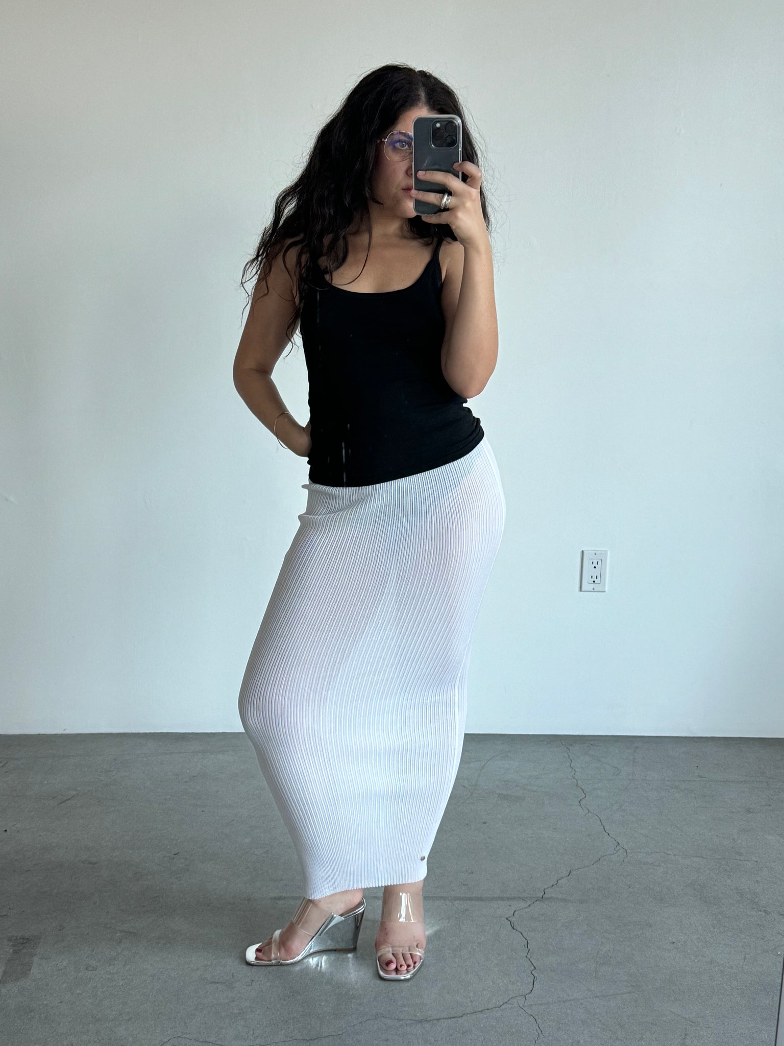 White Pleated Skirt