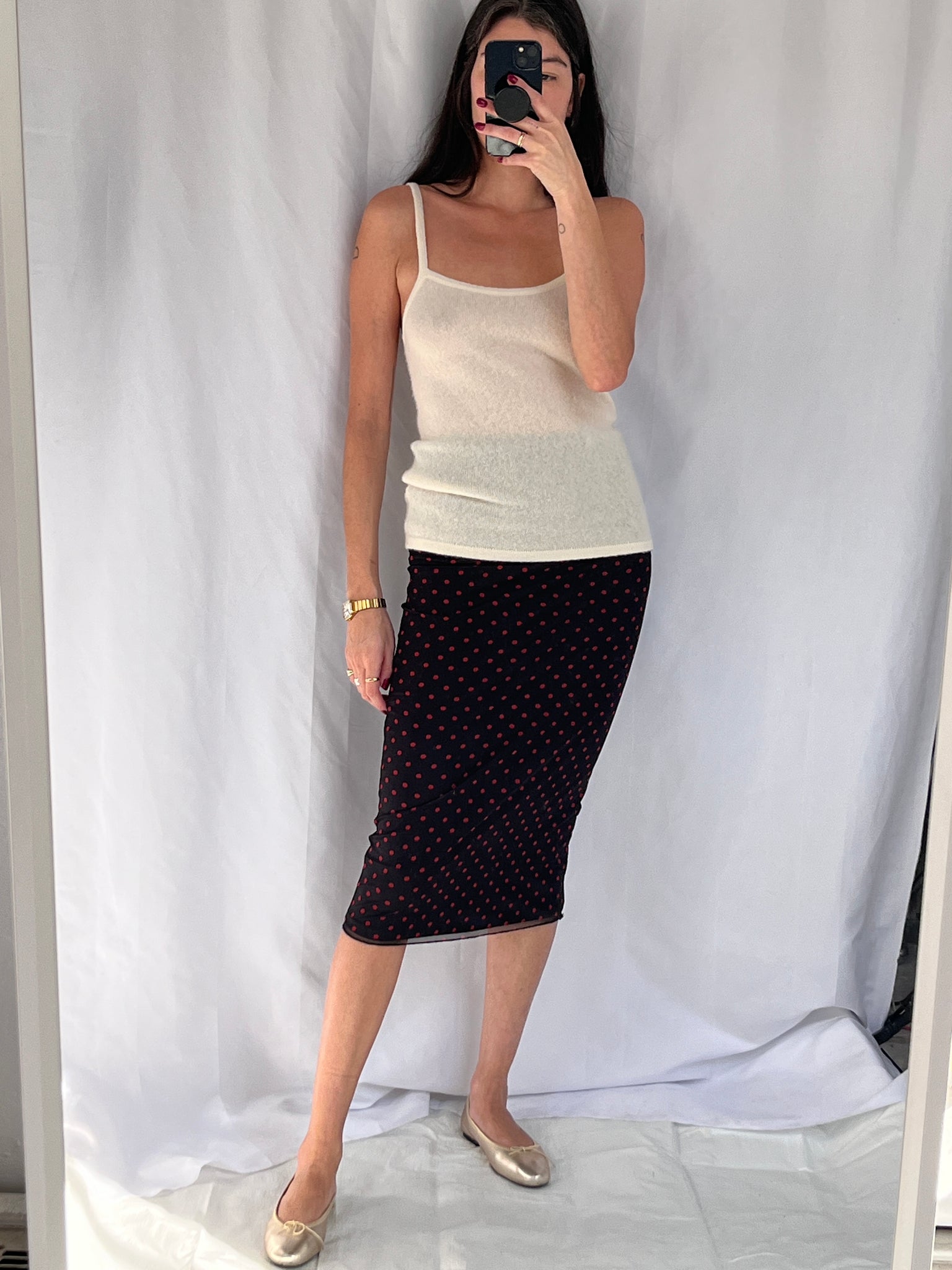 Rouje polka dot skirt