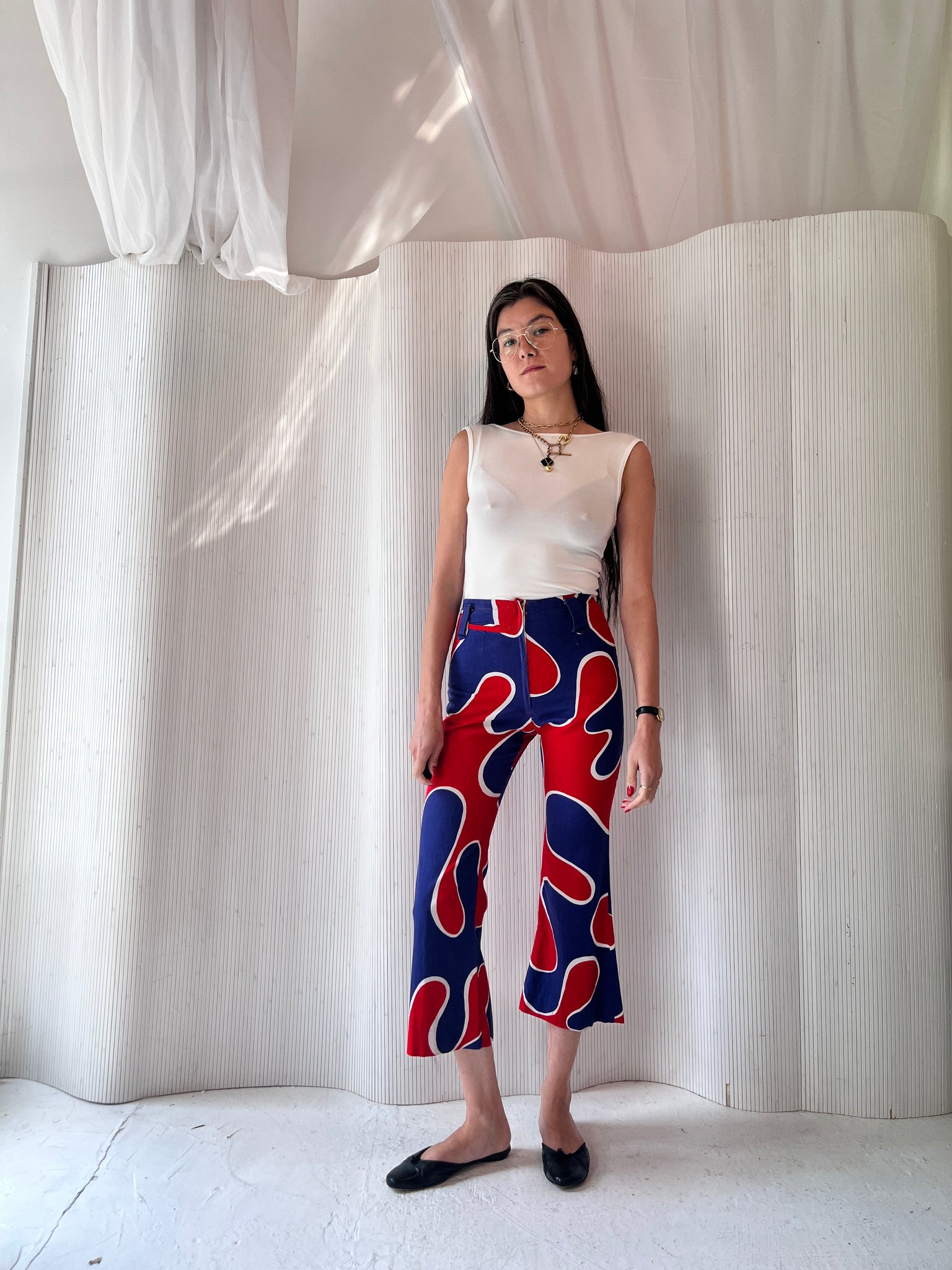 1970s handmade printed flares