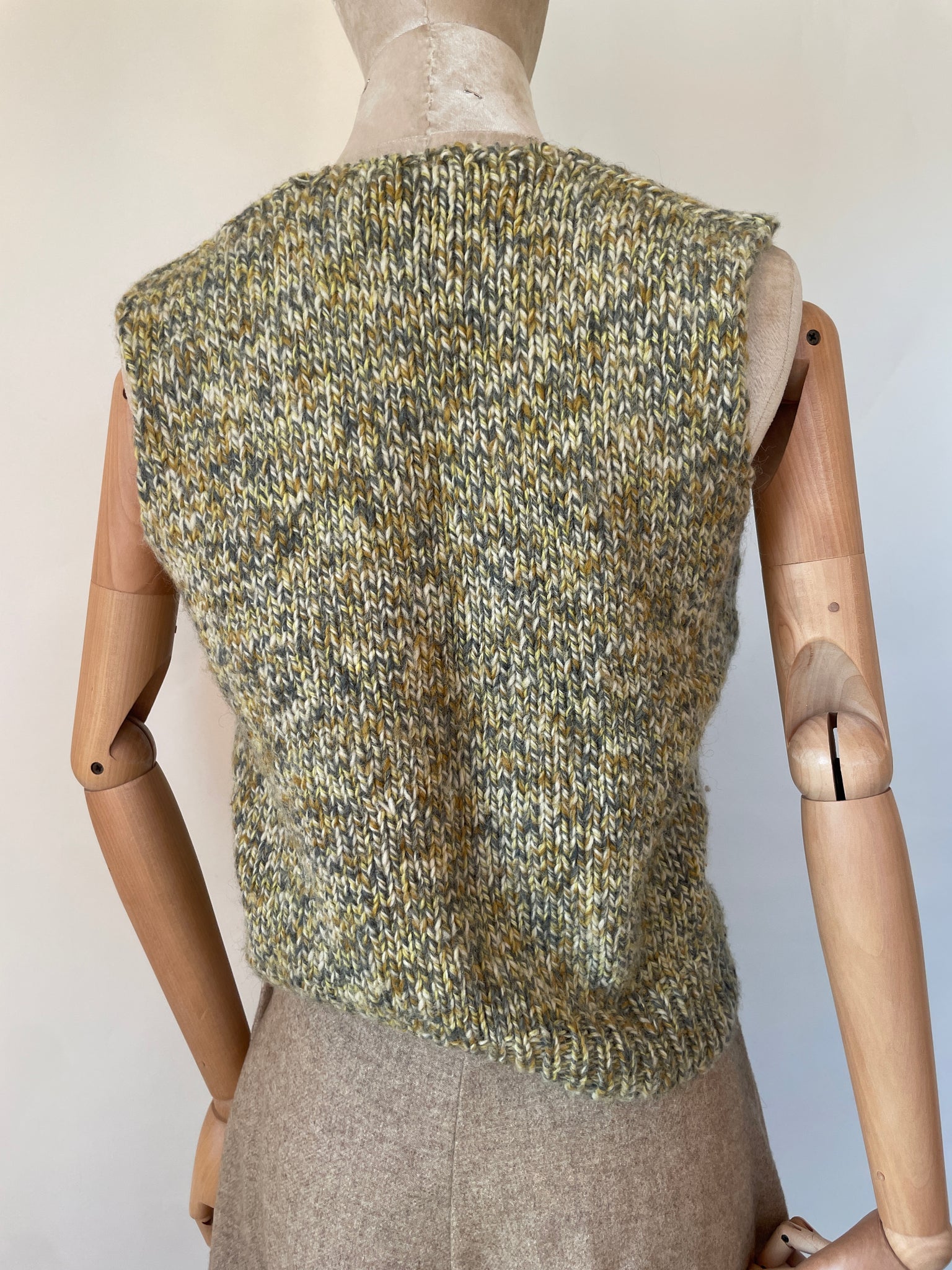 Chunky Hand Knit Marled Vest