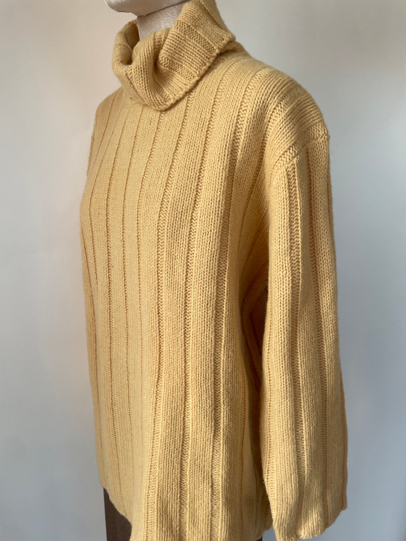 Vintage Yellow Wool Turtleneck