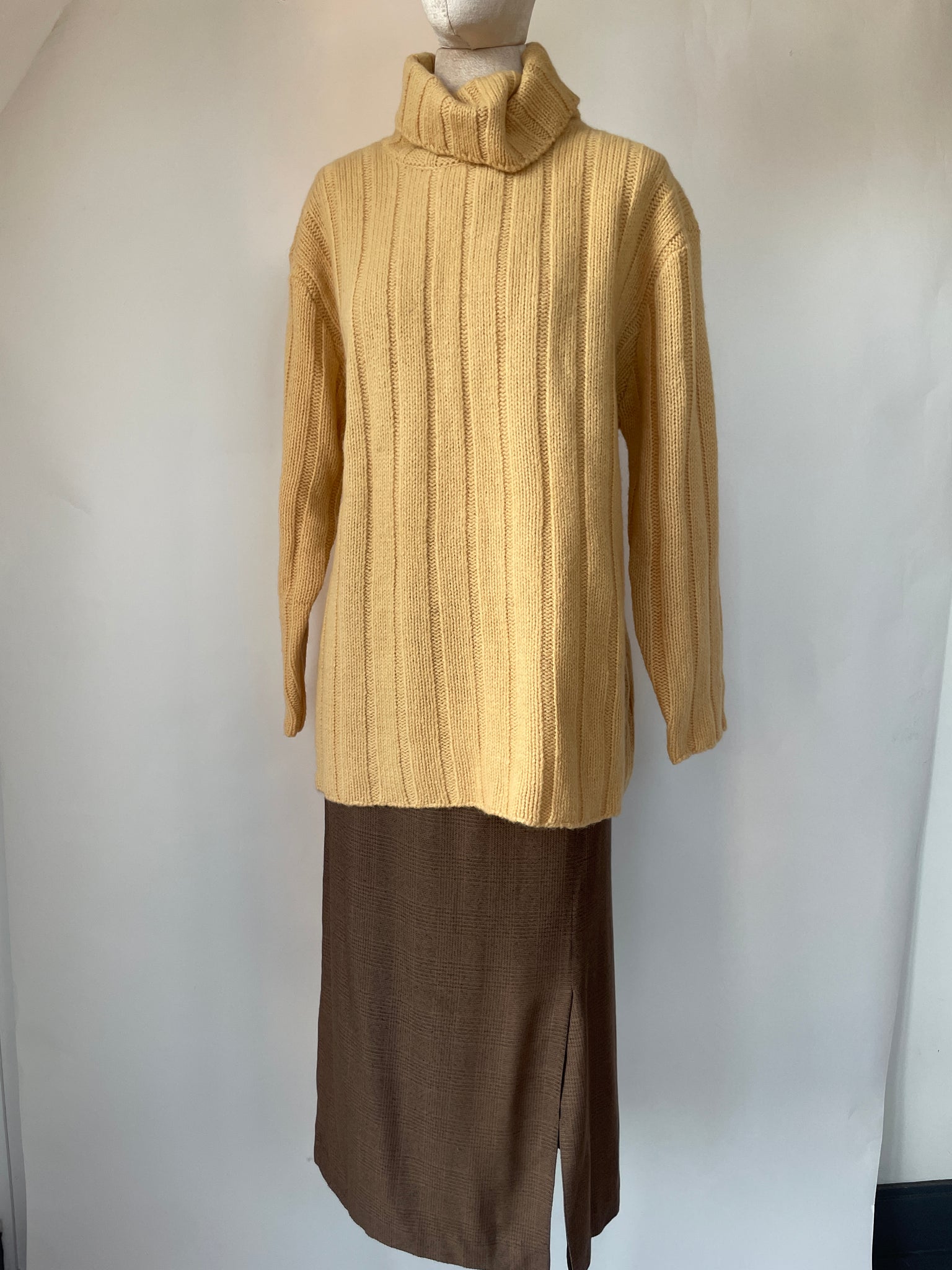 Vintage Yellow Wool Turtleneck