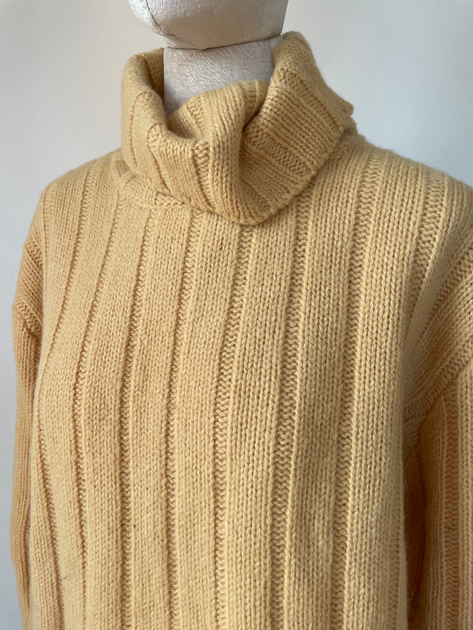 Vintage Yellow Wool Turtleneck