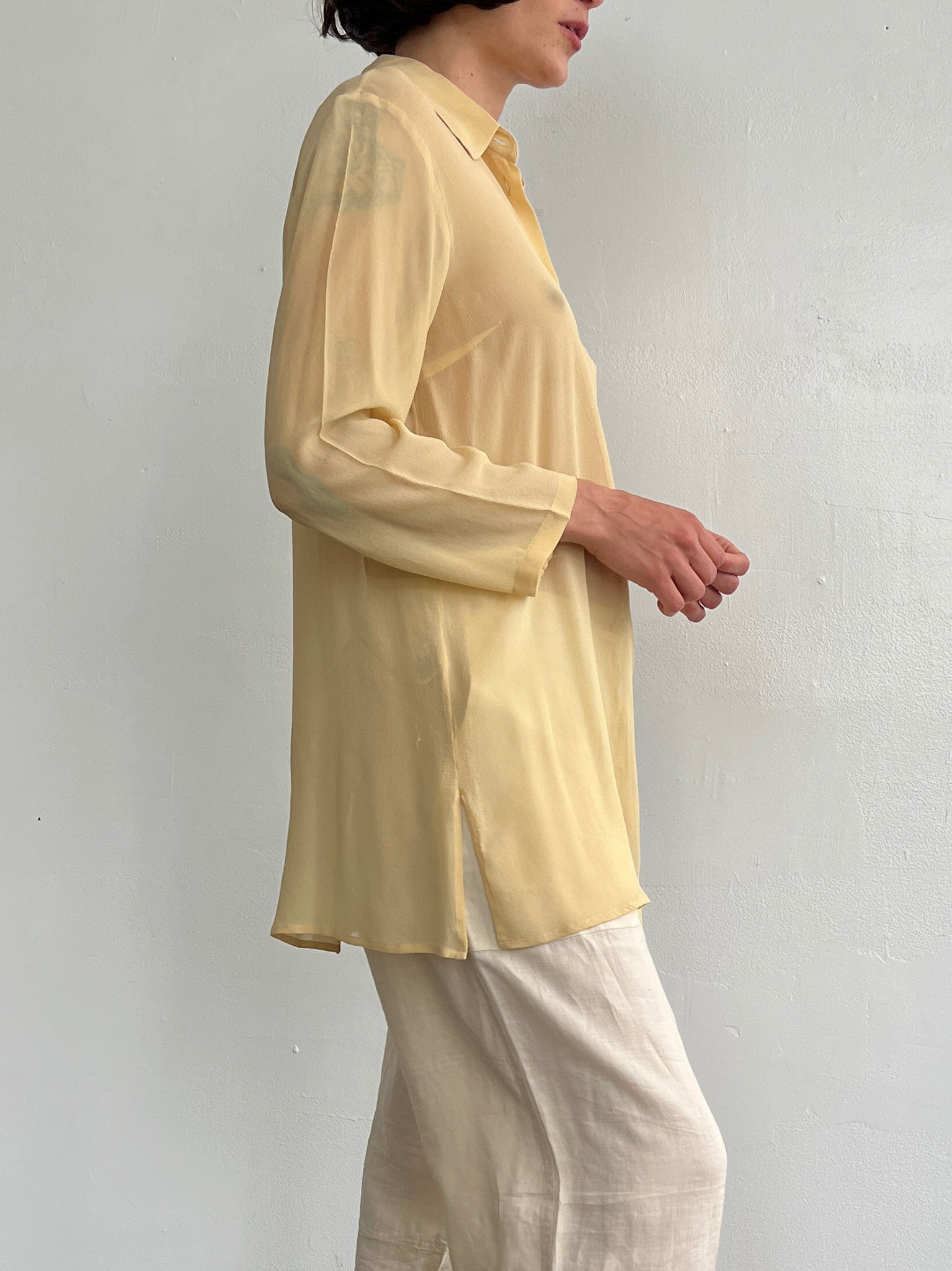 Butter Sheer Silk Blouse