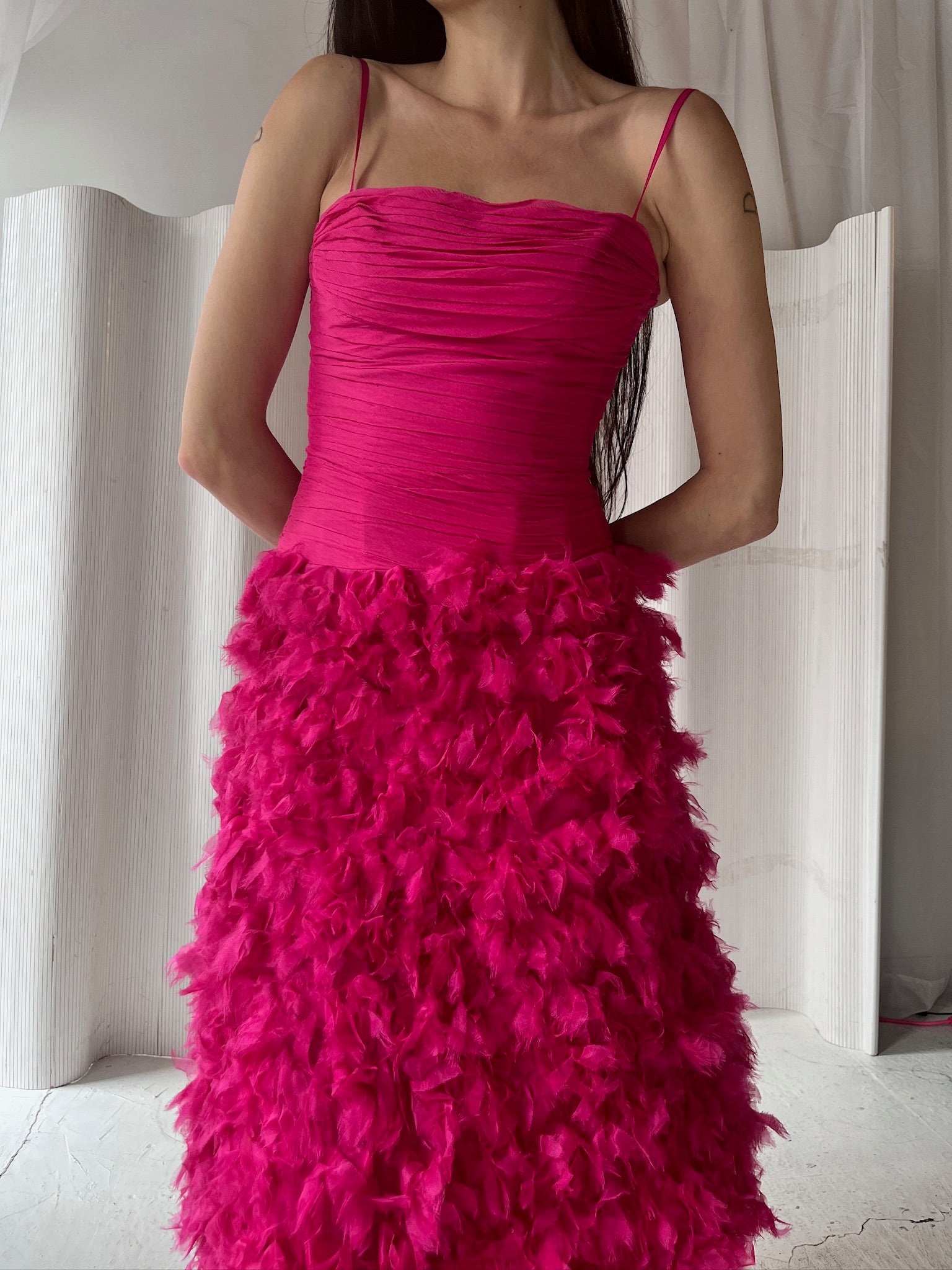 Silk Feathered Dress