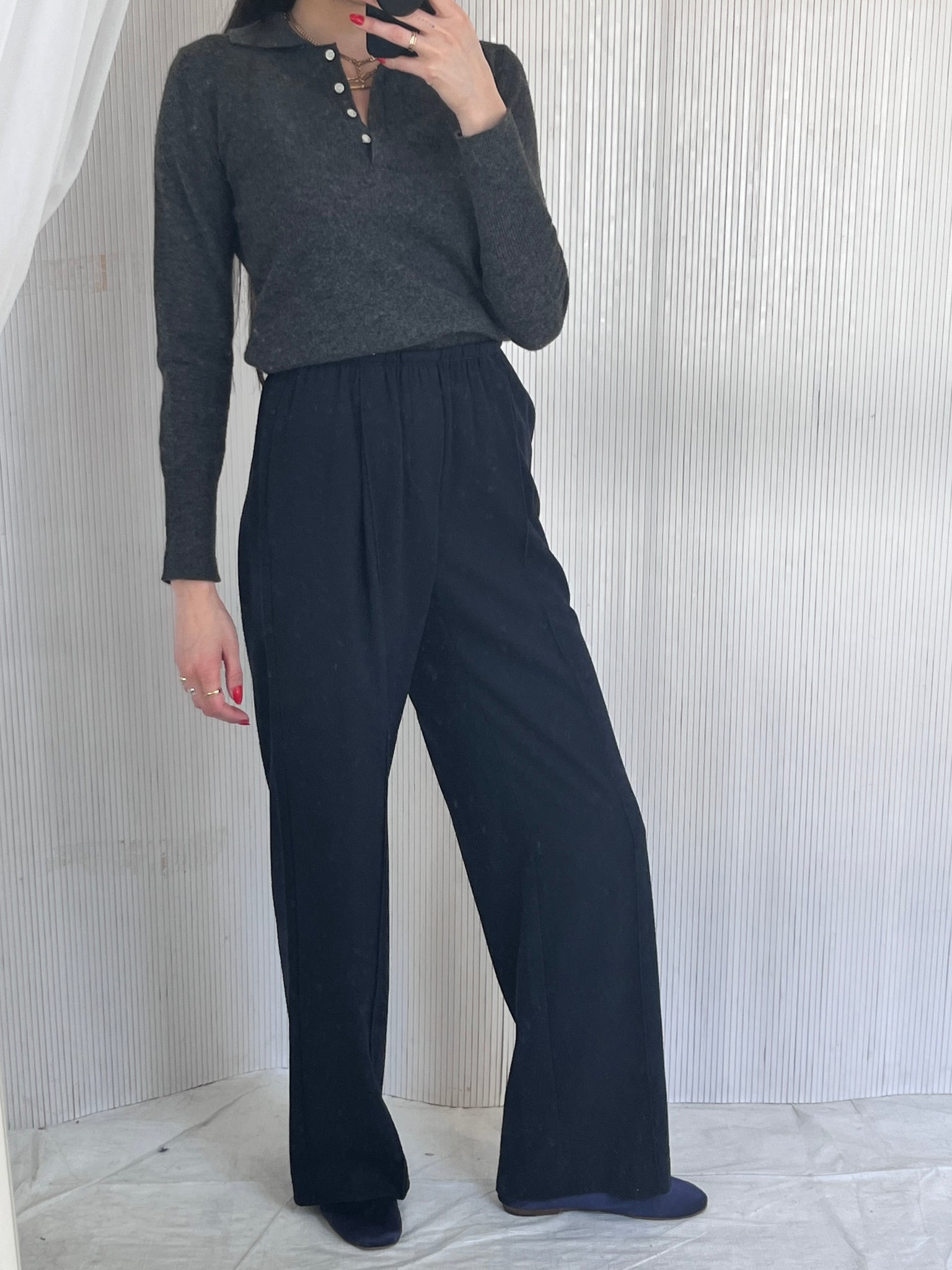 Vince navy wool pant