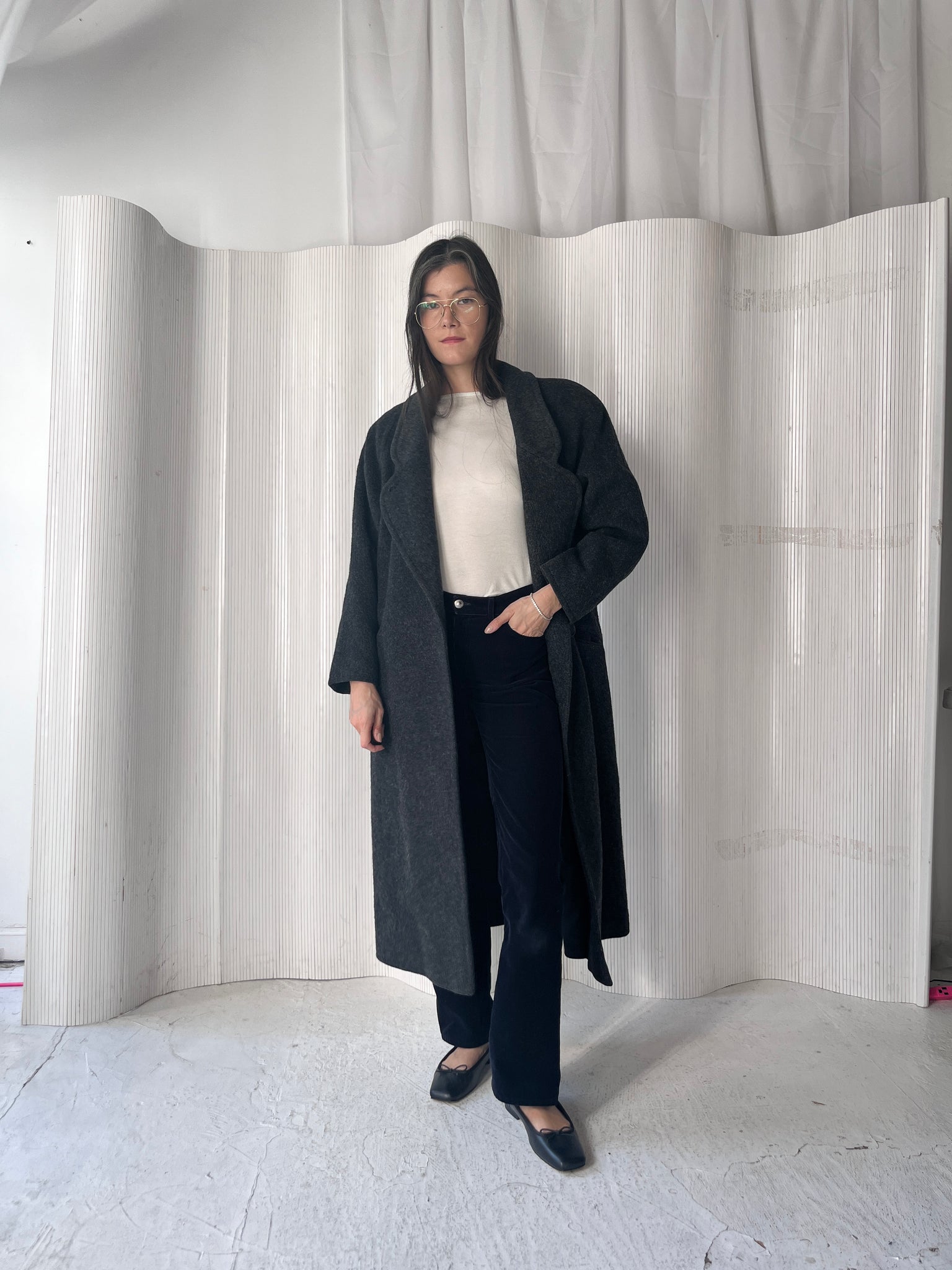 Charcoal Melange Wool Coat