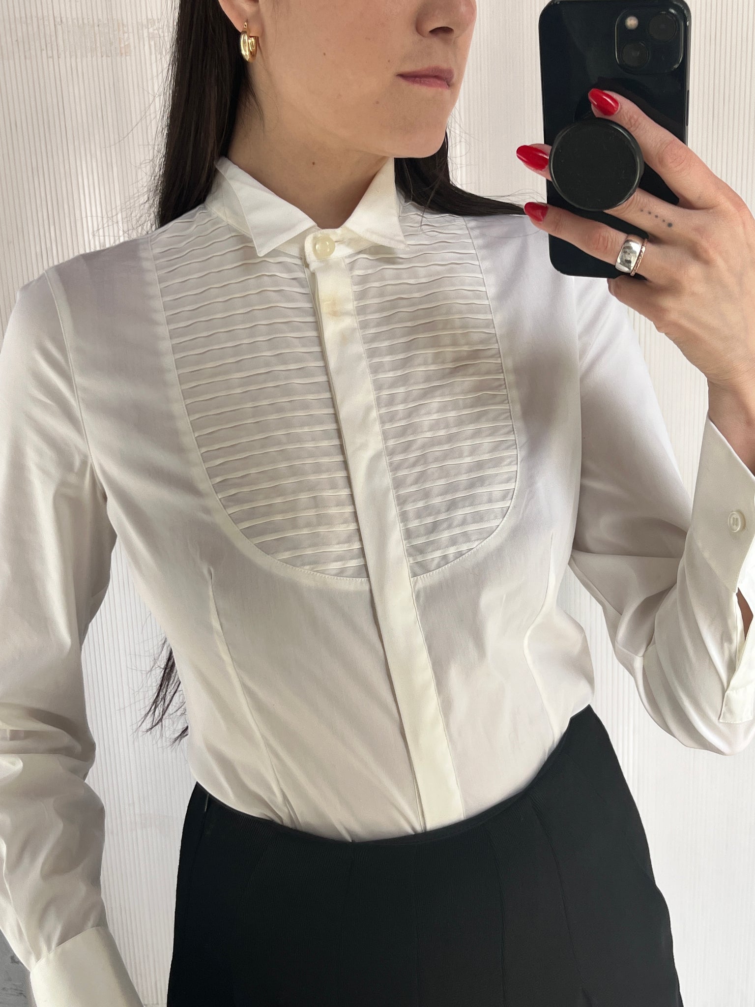 Giorgio Armani white tuxedo shirt