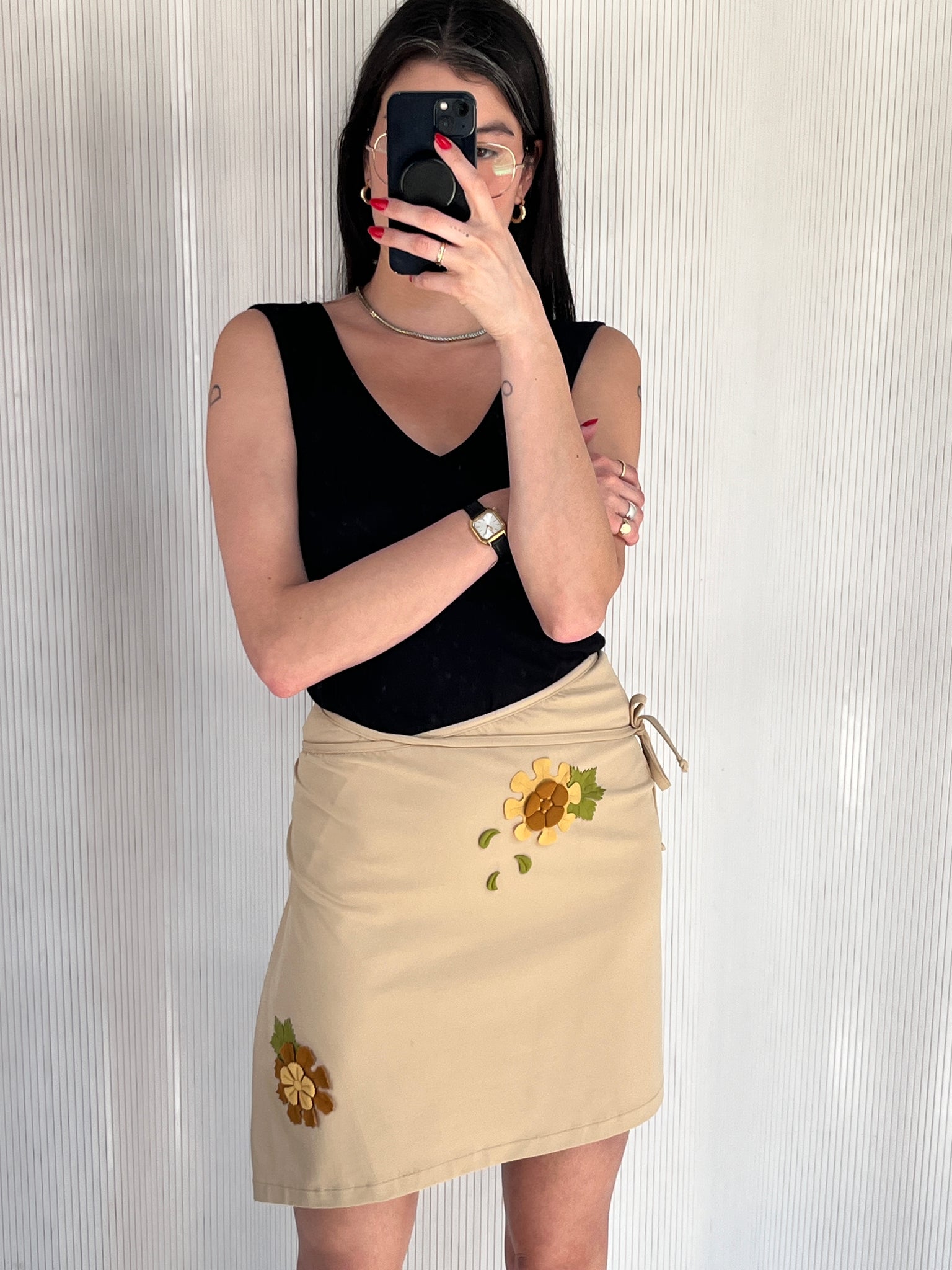 Fendi 3-D Floral Skirt