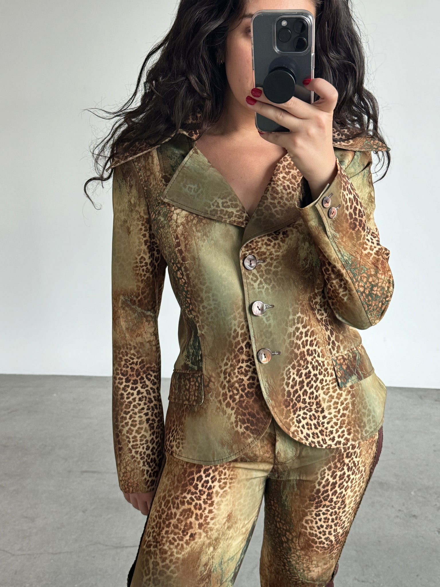 ROCCO BAROCCO ANIMAL PRINT TWO PIECE SUIT