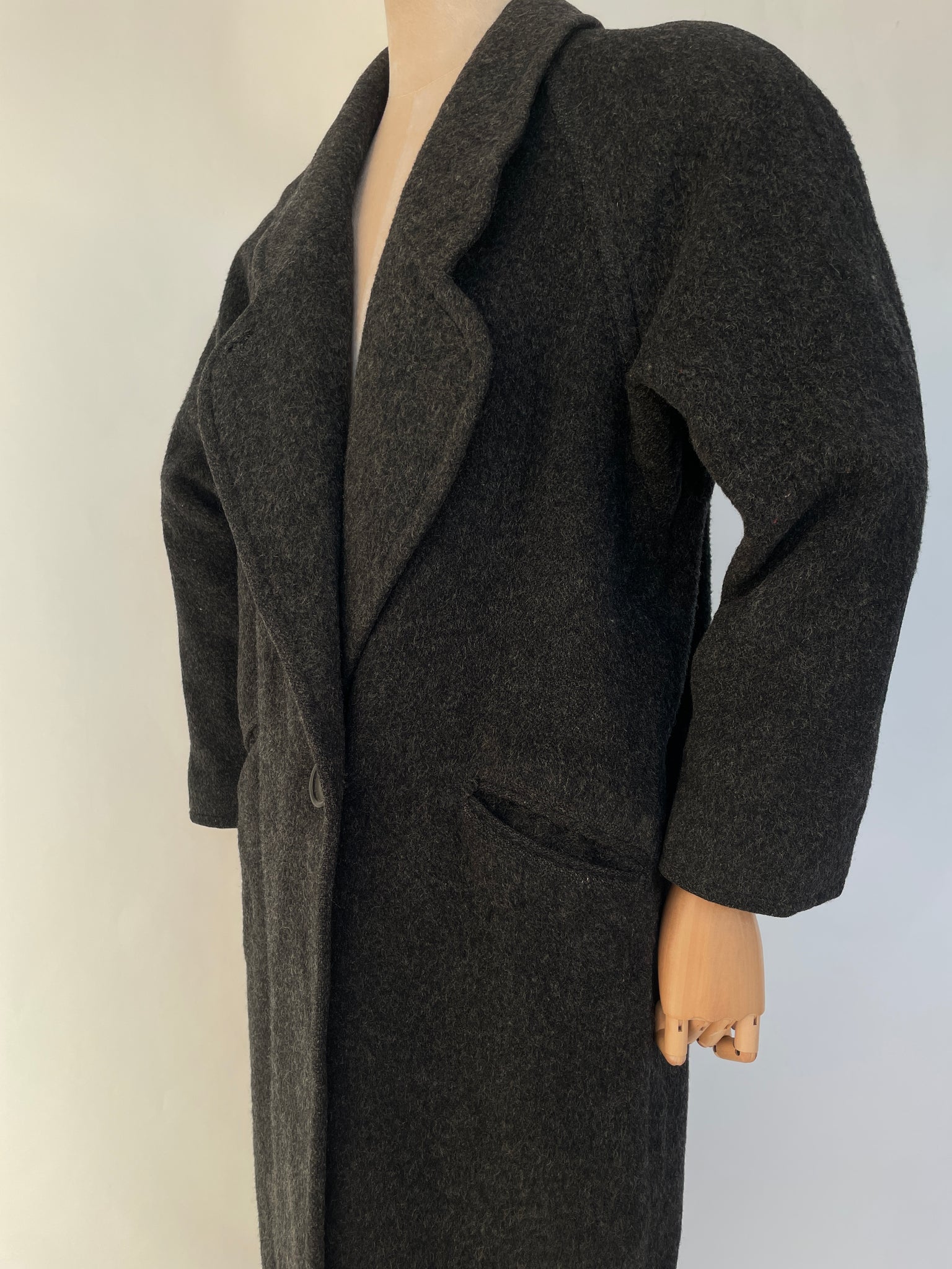 Charcoal Melange Wool Coat