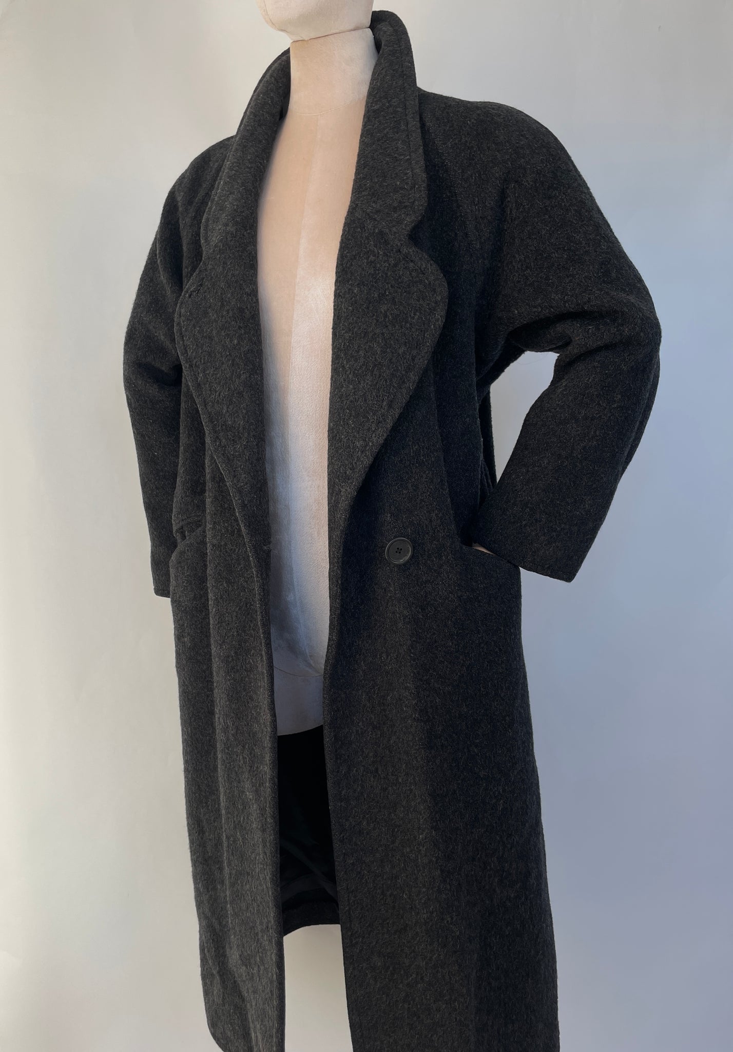 Charcoal Melange Wool Coat