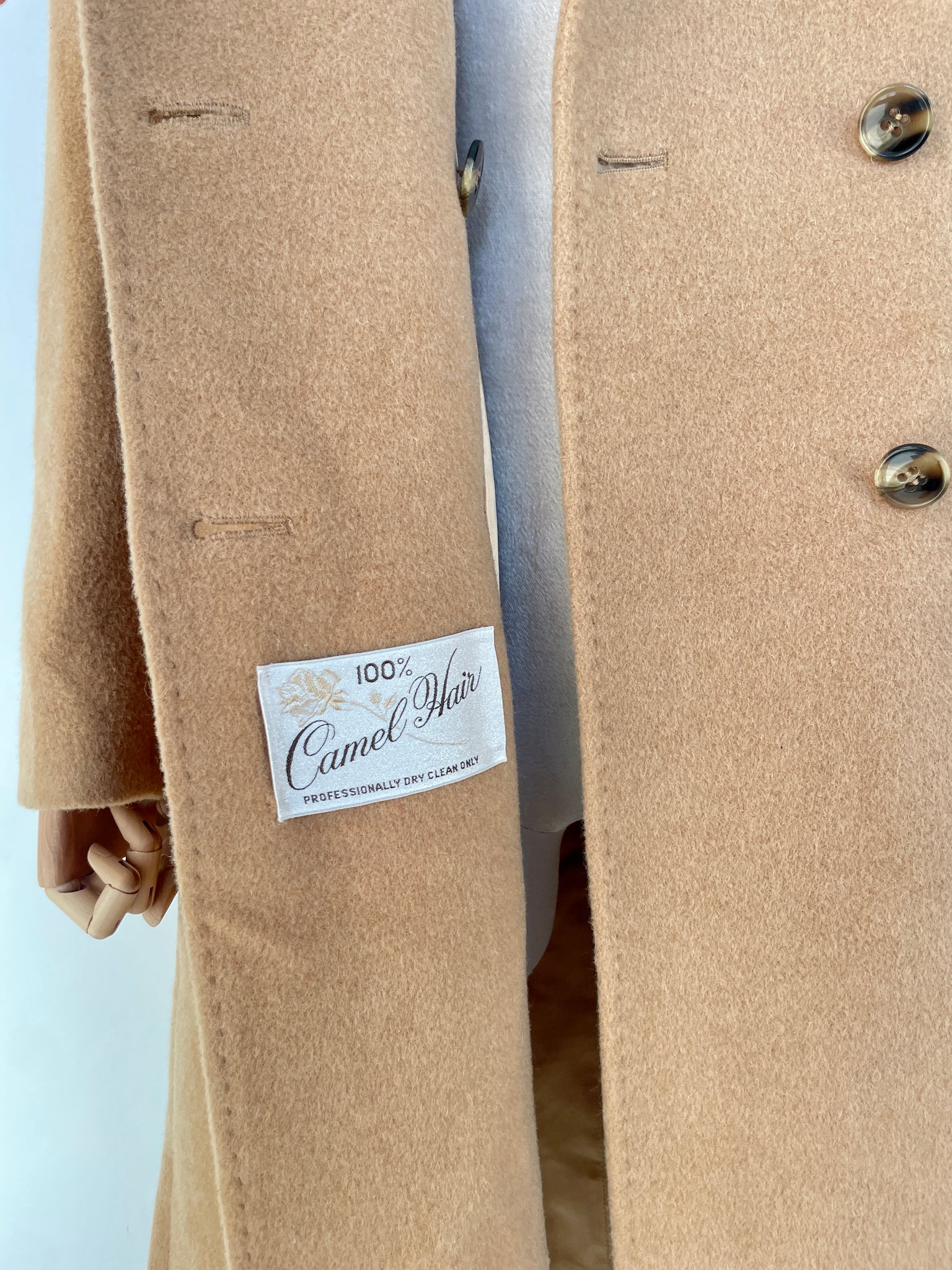 Camel Double Breasted Peacoat