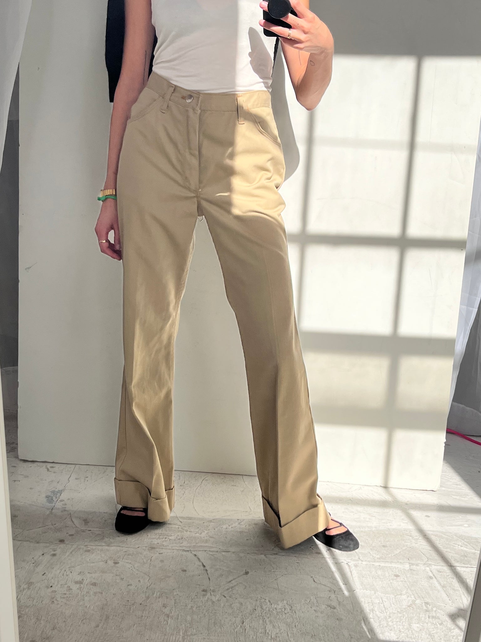 Vintage Maverick Khaki Bell Bottoms