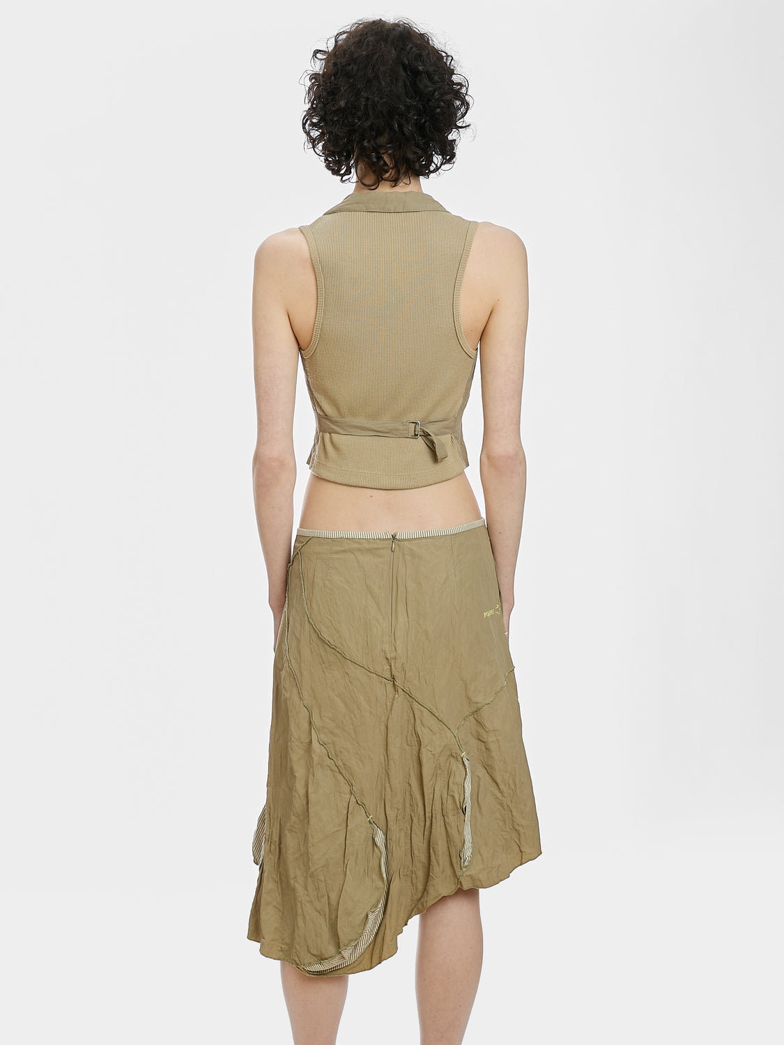 Cop Copine Wrinkled Effect Nylon Skirt