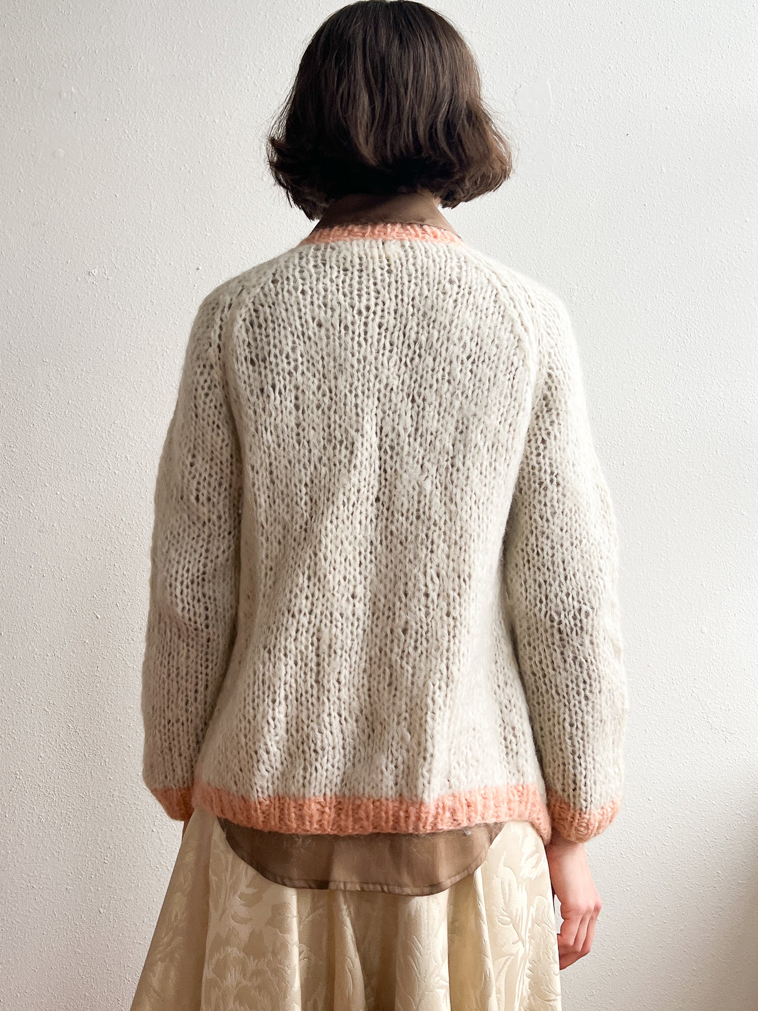 Mohair Pastel Squares Cardigan