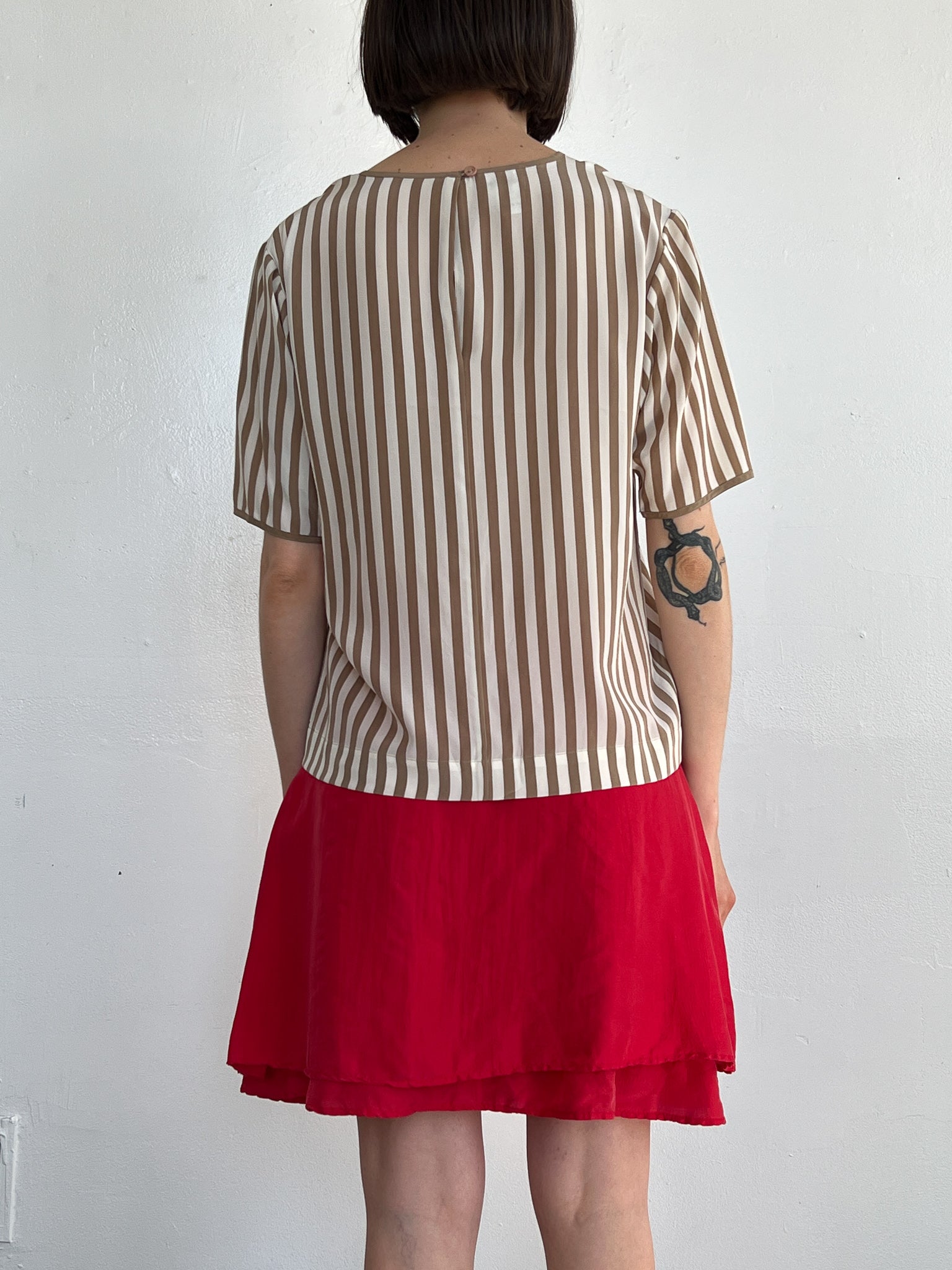 Mocha Silk Stripe Tee