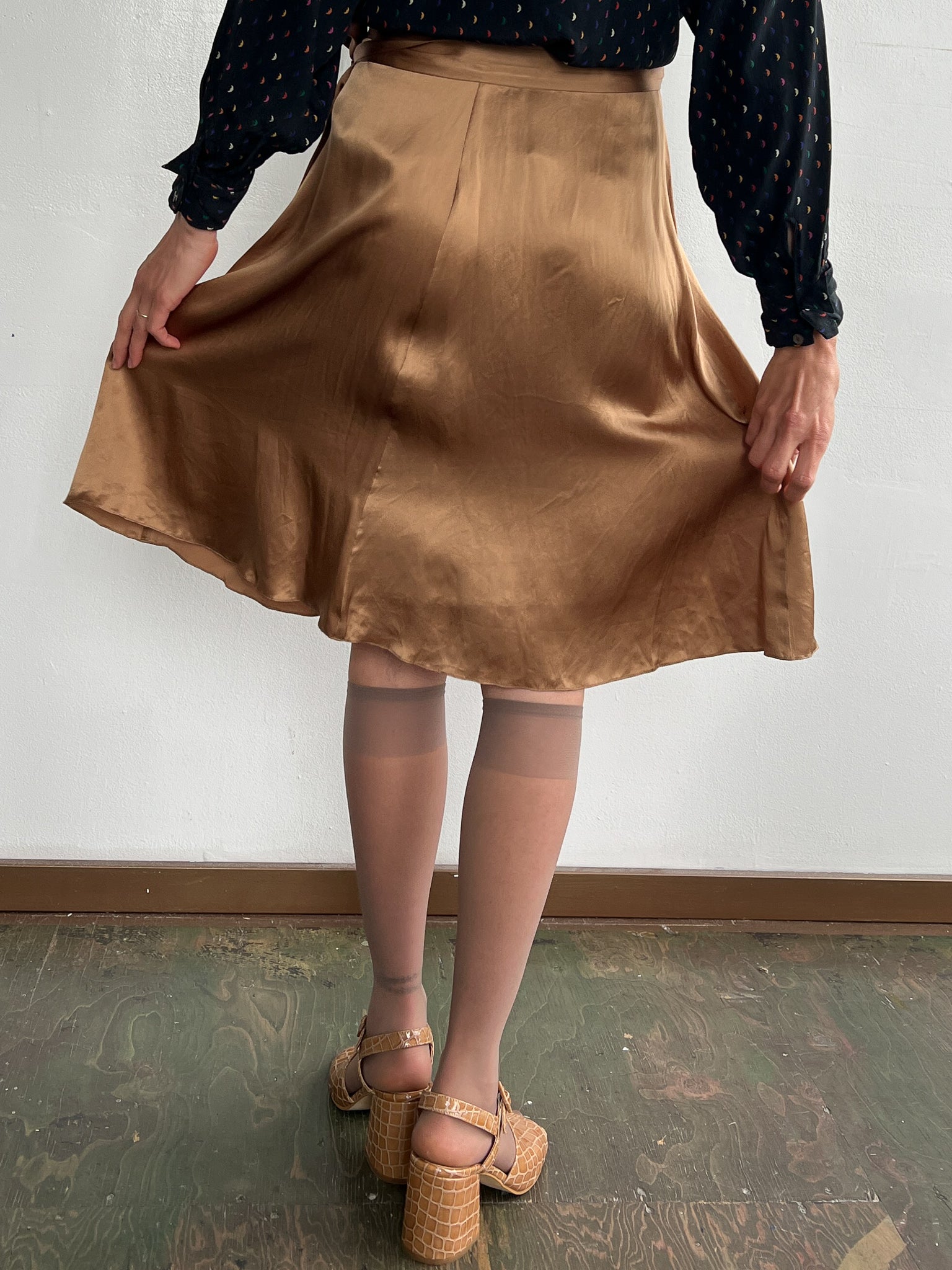 Almond Silk Skirt