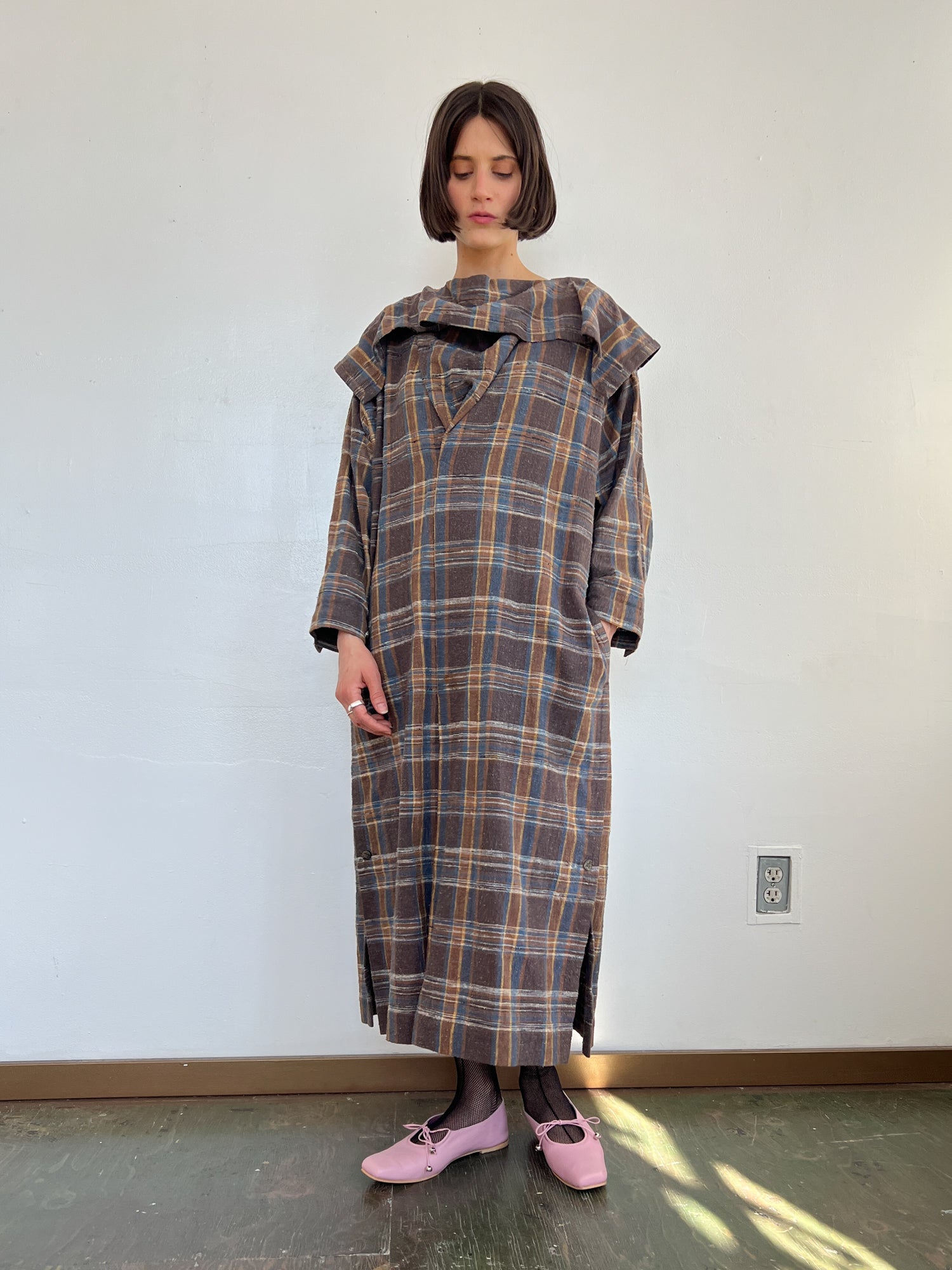 Issey Miyake Plantation Plaid Dress (S)