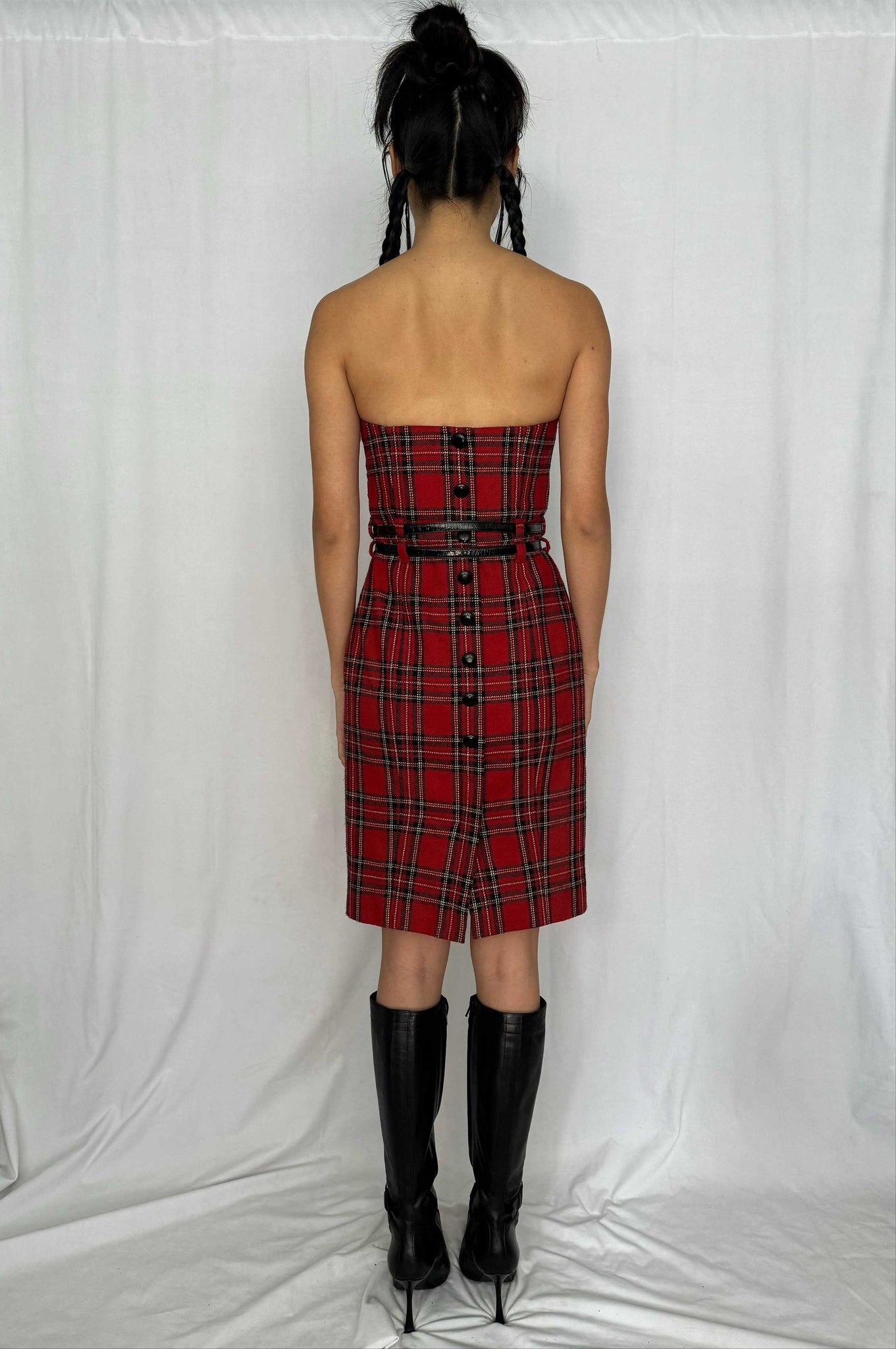 Betsey Johnson Strapless Tartan Dress