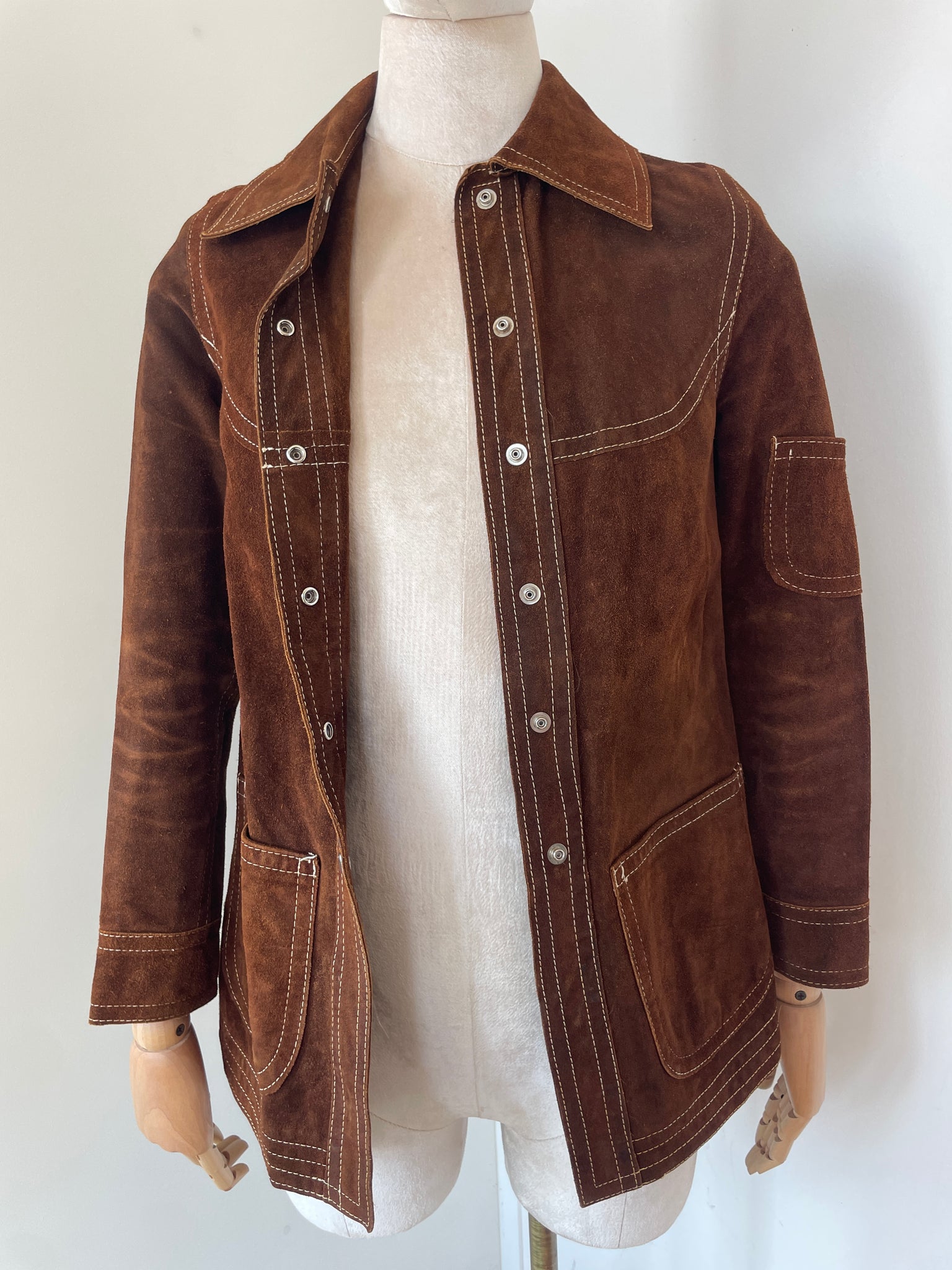 Suede Top Stitch Jacket