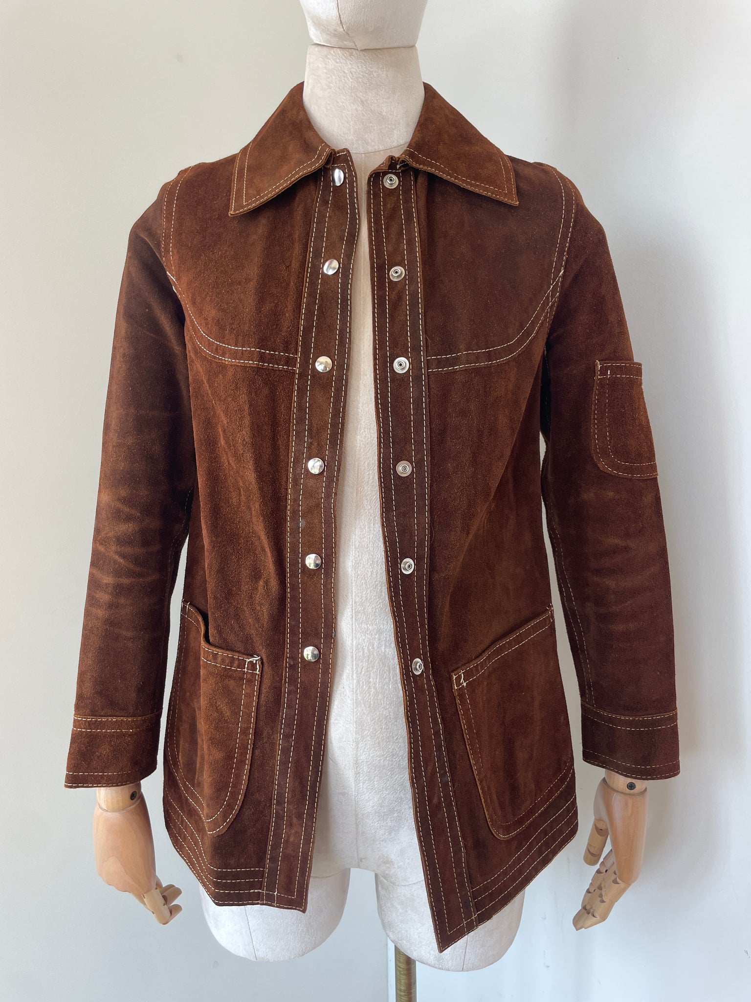 Suede Top Stitch Jacket