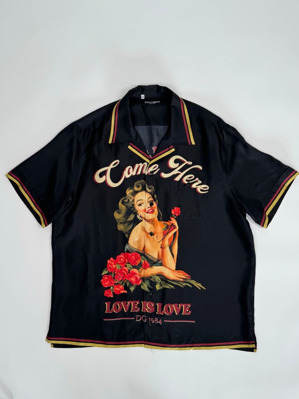 Dolce & Gabbana 100% Silk Pin Up Shirt